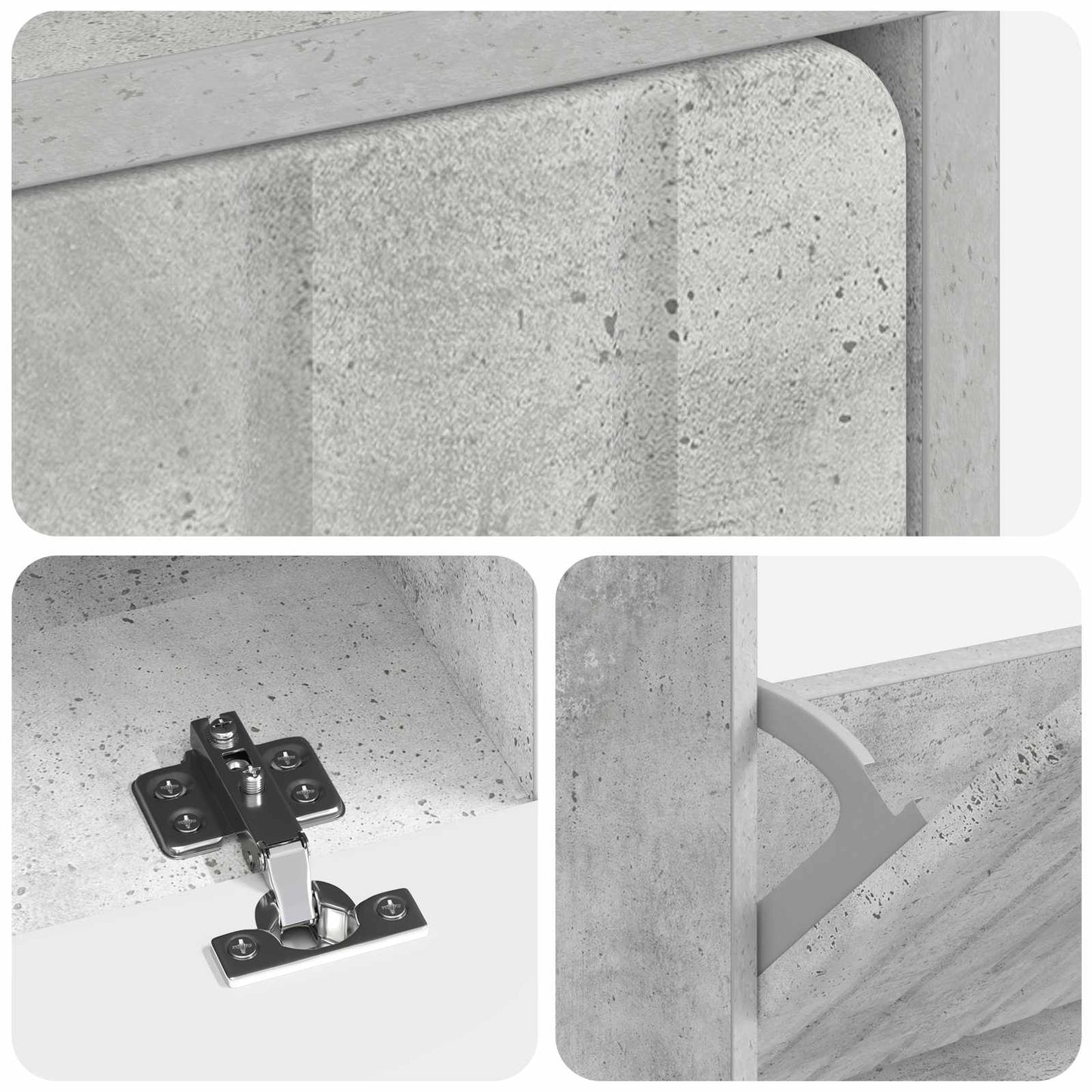 Schuhschrank ZWOLLE 78 x 24 x 103 cm Holzwerkstoff Betongrau