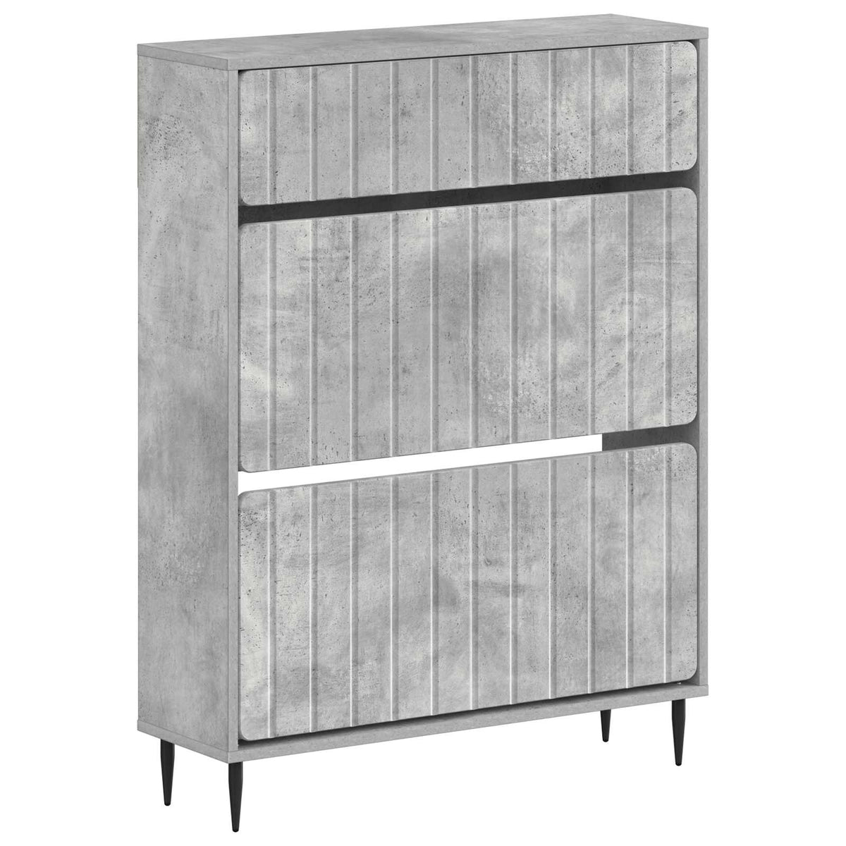 Schuhschrank ZWOLLE 78 x 24 x 103 cm Holzwerkstoff Betongrau