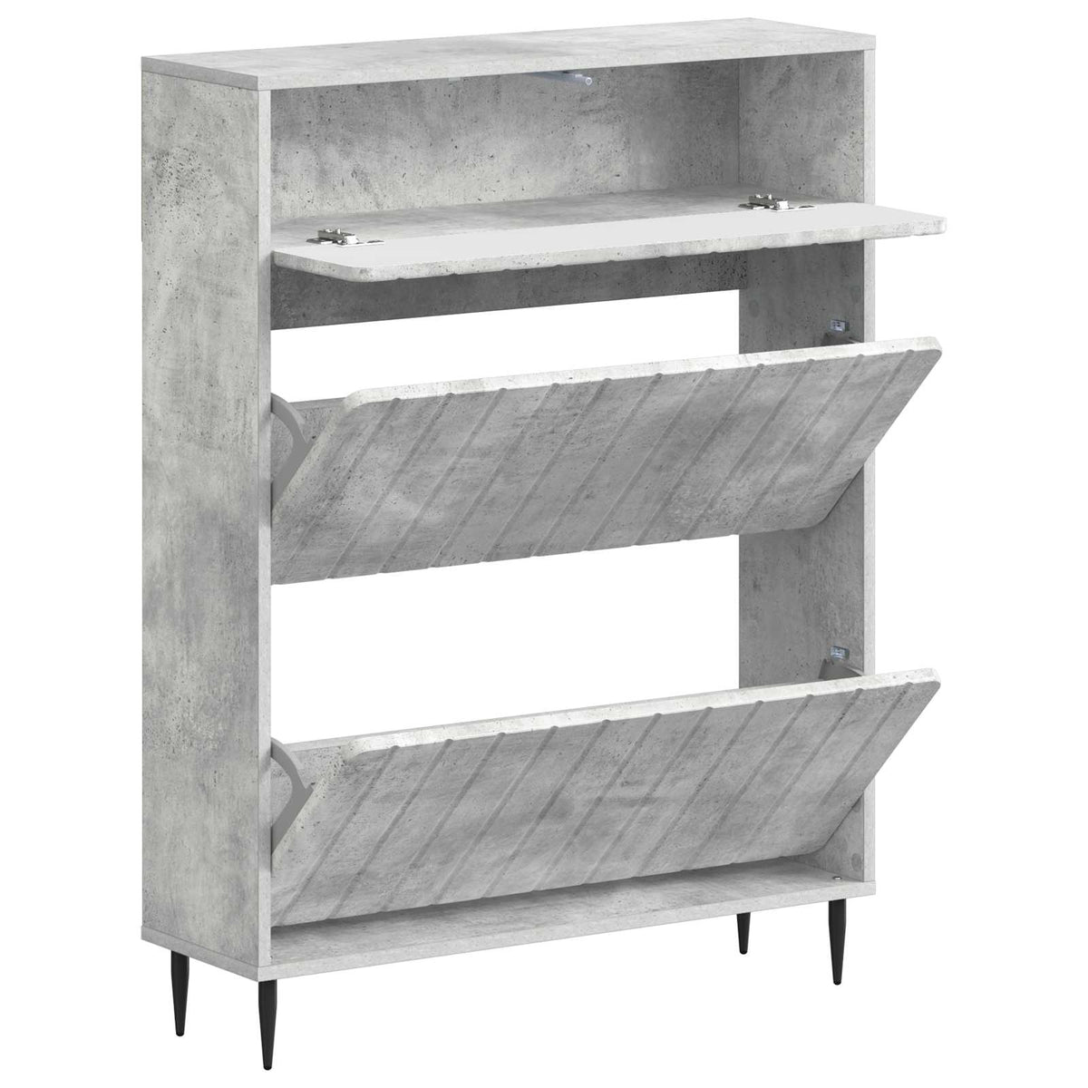 Schuhschrank ZWOLLE 78 x 24 x 103 cm Holzwerkstoff Betongrau