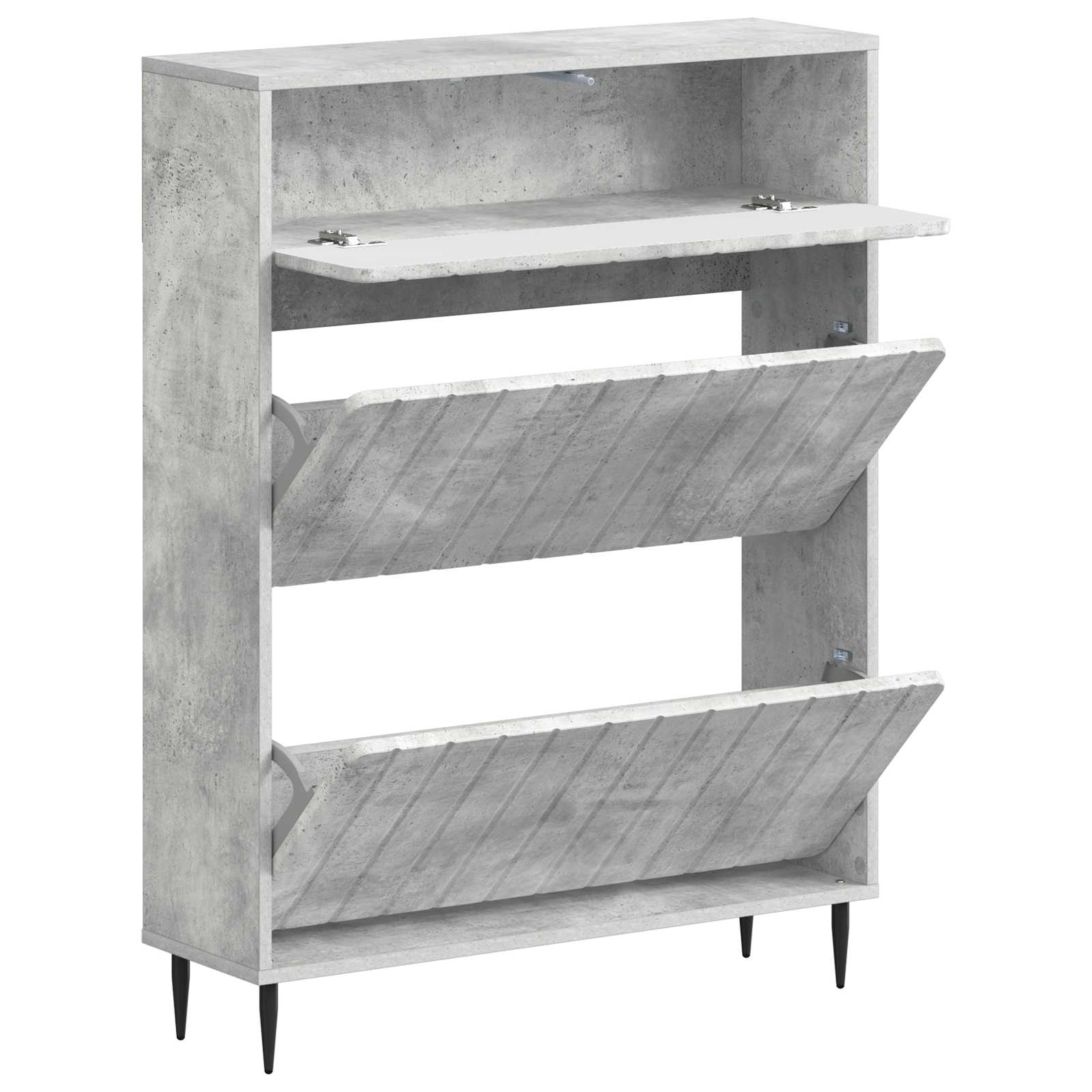 Schuhschrank ZWOLLE 78 x 24 x 103 cm Holzwerkstoff Betongrau