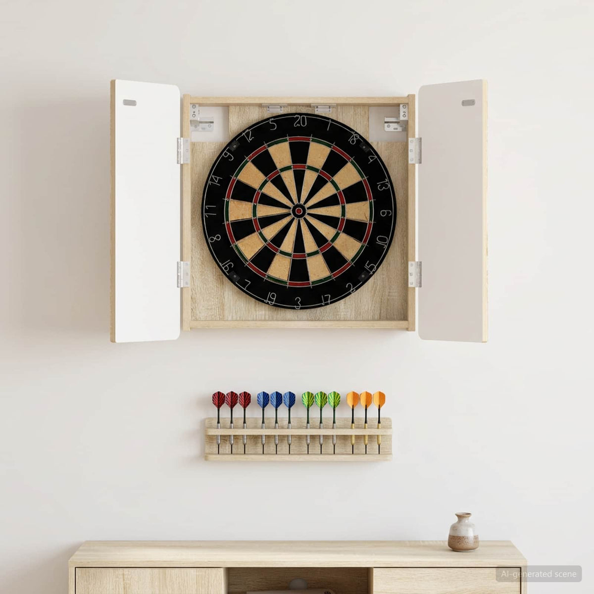 Dartboard Schrank ZWOLLE Sonoma-Eiche 52,5 x 10,5 x 57,5 cm