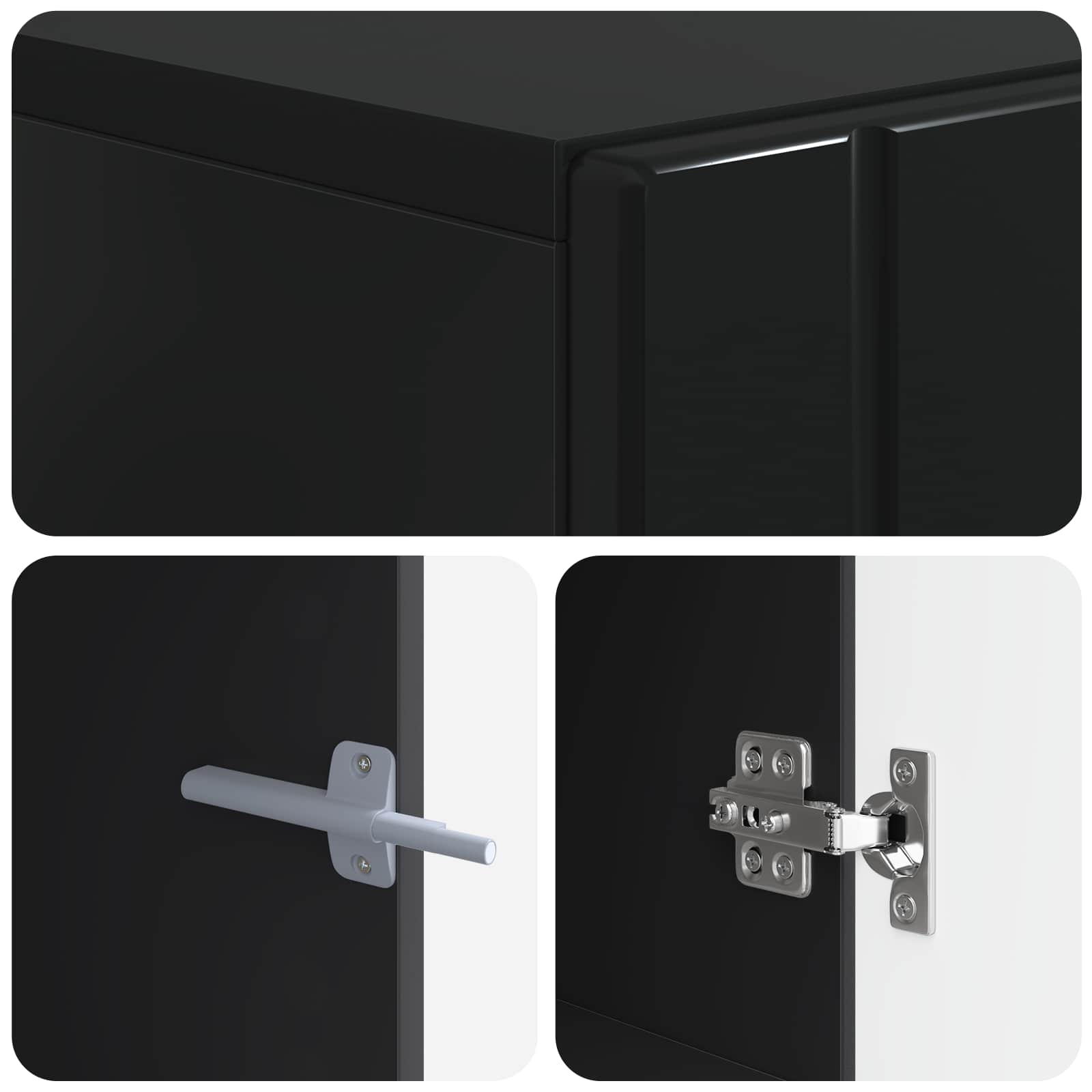 TV-Schrank Schwarz Holzwerkstoff