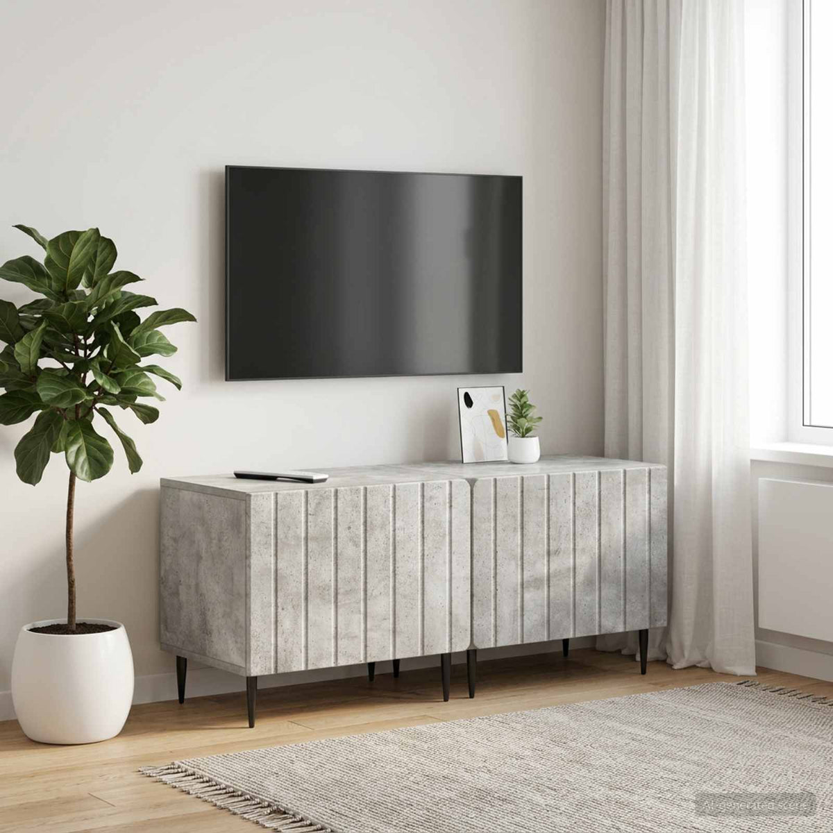 TV-Schrank Betongrau Holzwerkstoff