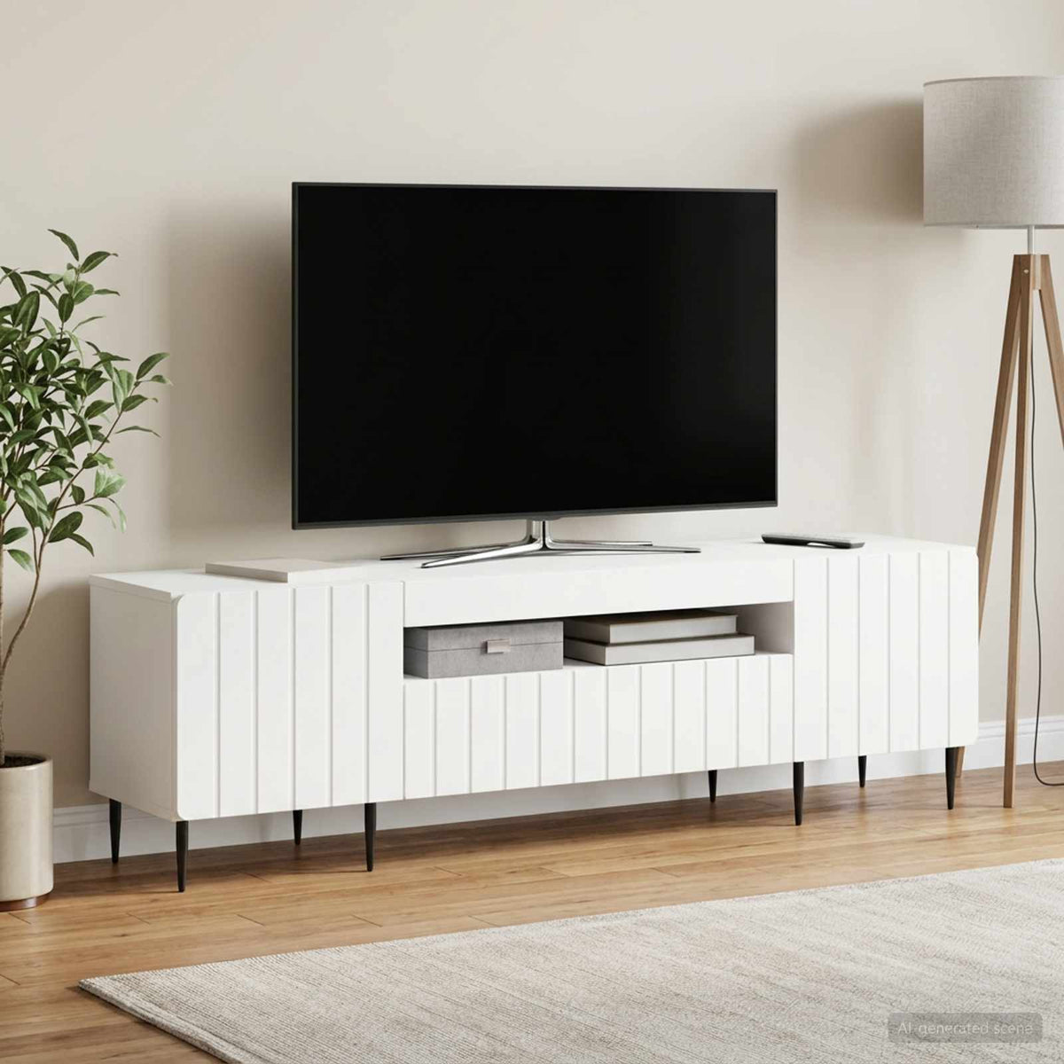 LED-TV-Schrank Weiß Holzwerkstoff