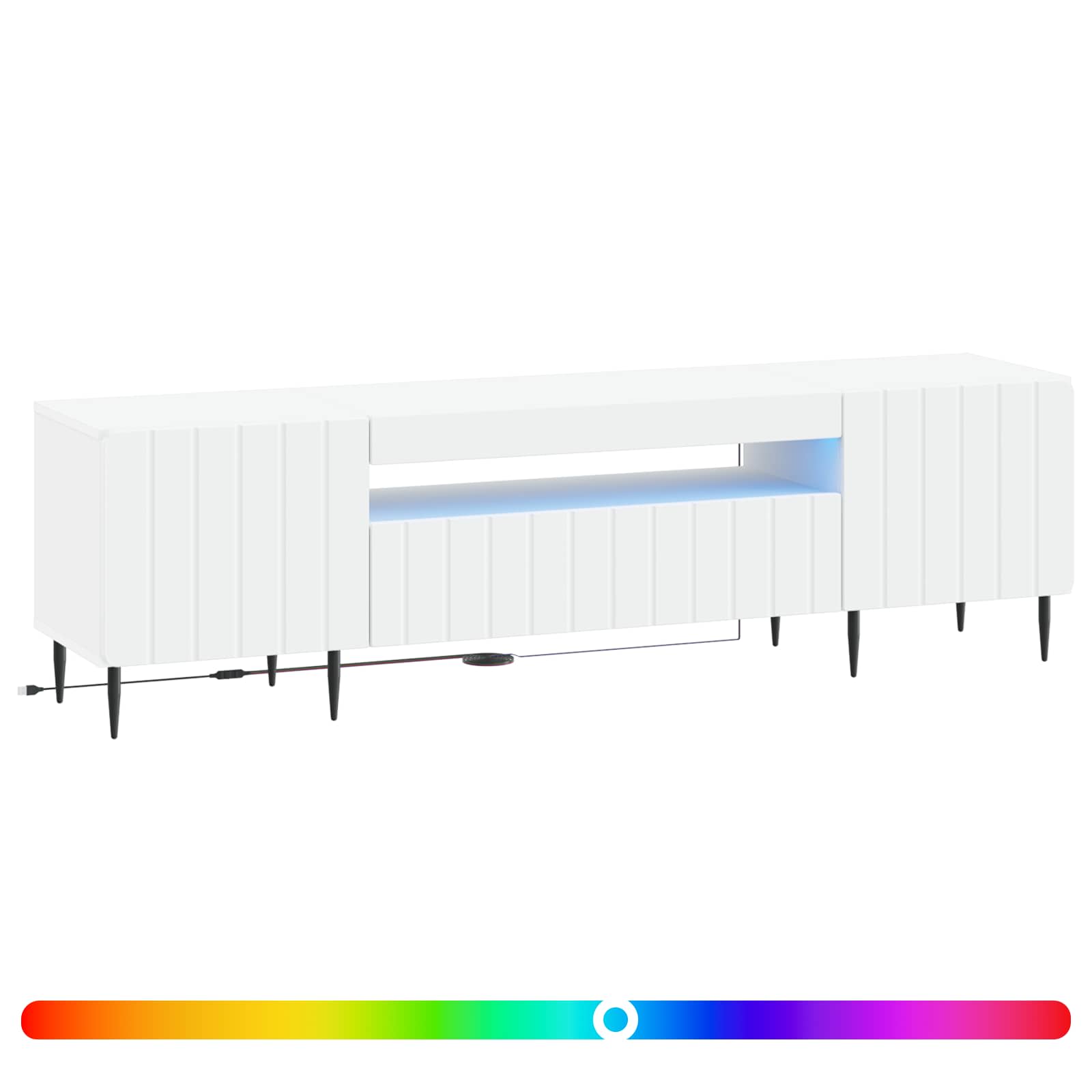 LED-TV-Schrank Weiß Holzwerkstoff
