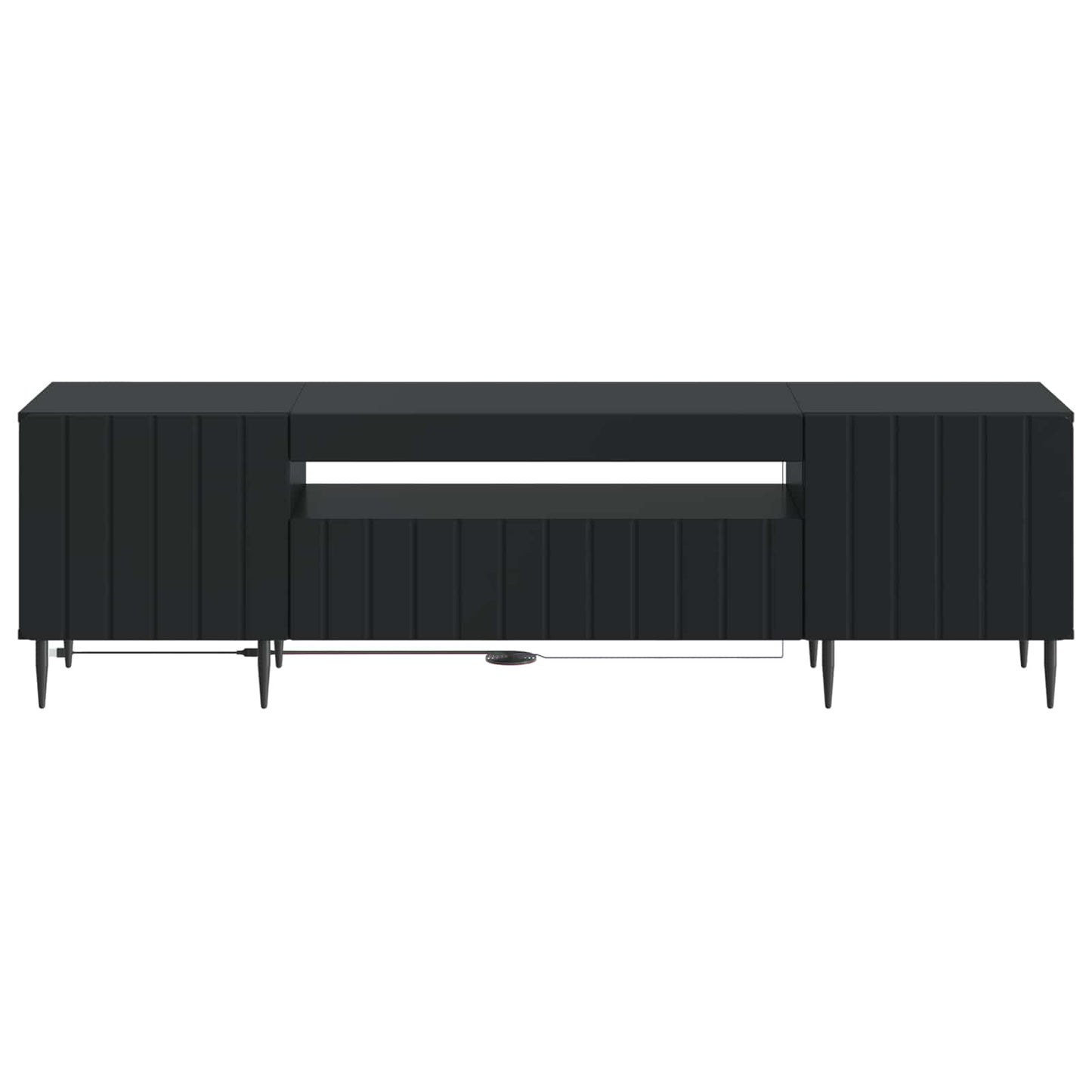 LED-TV-Schrank Schwarz Holzwerkstoff