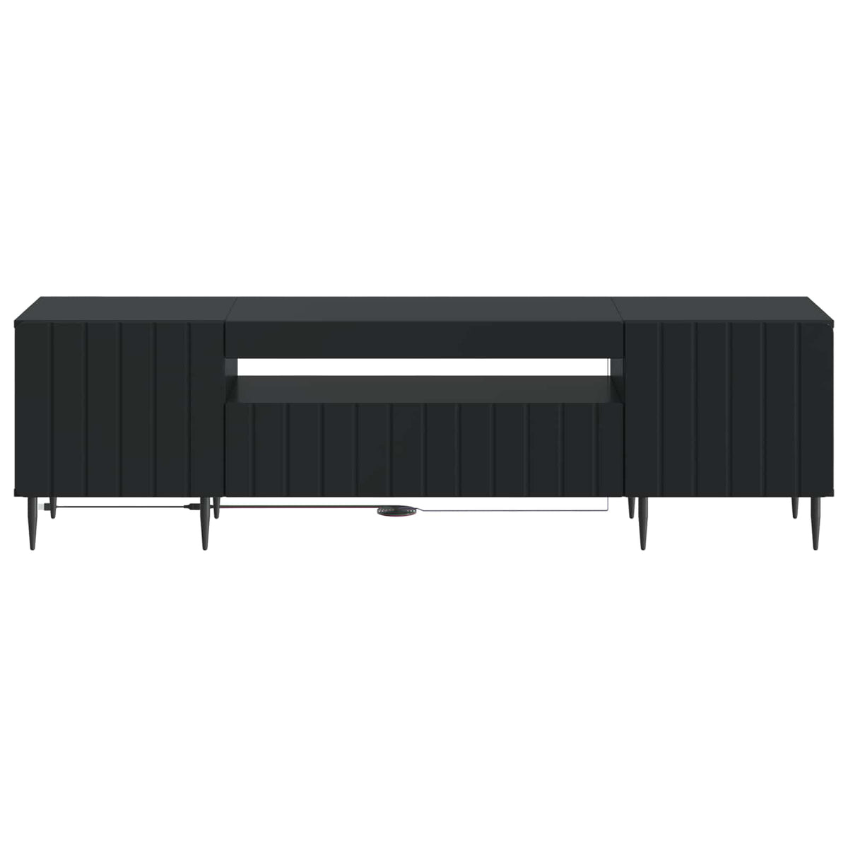LED-TV-Schrank Schwarz Holzwerkstoff