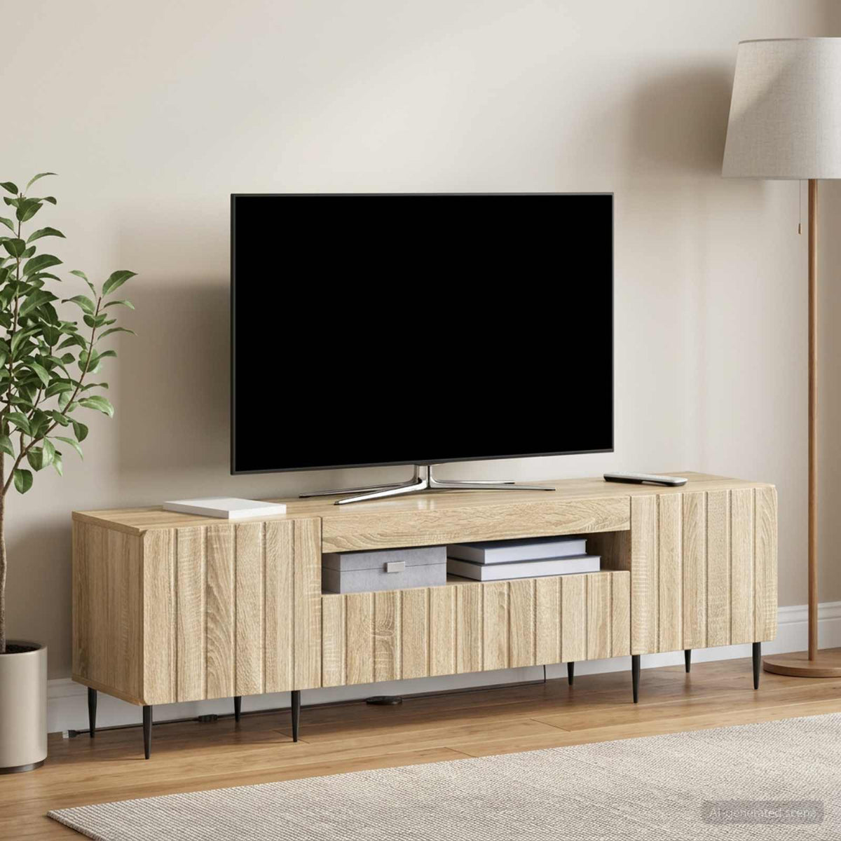 LED-TV-Schrank Sonoma-Eiche Holzwerkstoff