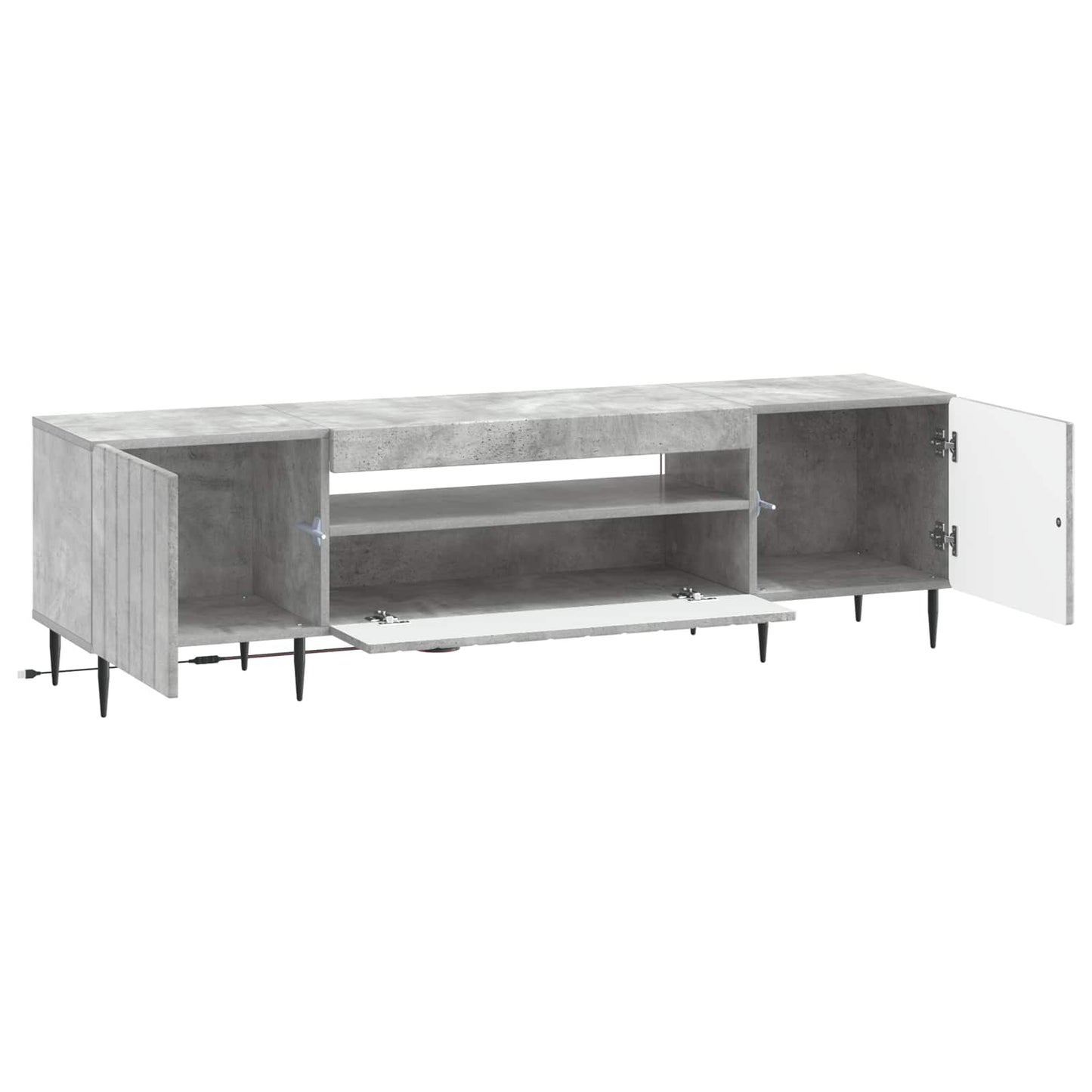 LED-TV-Schrank Betongrau Holzwerkstoff