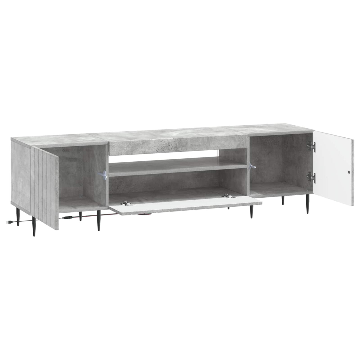 LED-TV-Schrank Betongrau Holzwerkstoff
