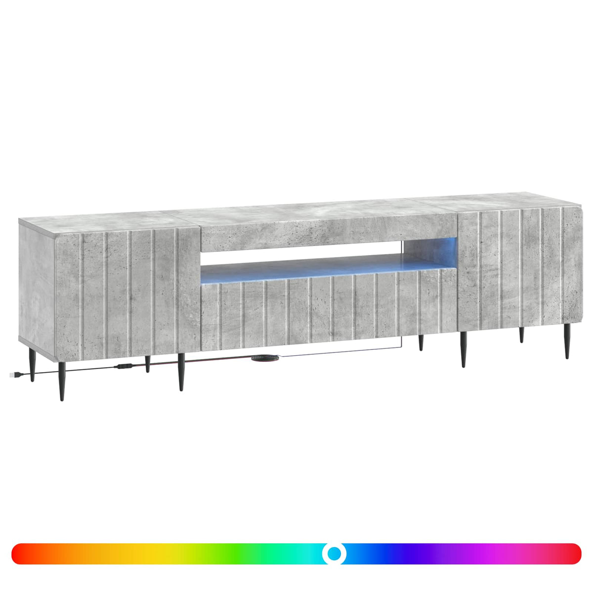 LED-TV-Schrank Betongrau Holzwerkstoff