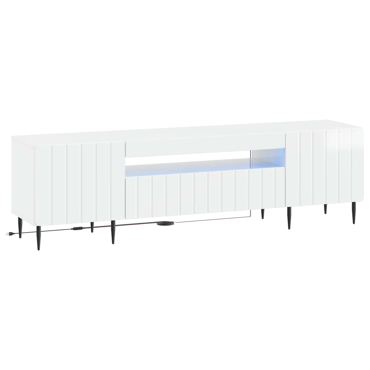 LED-TV-Schrank Hochglanz Weiß Holzwerkstoff