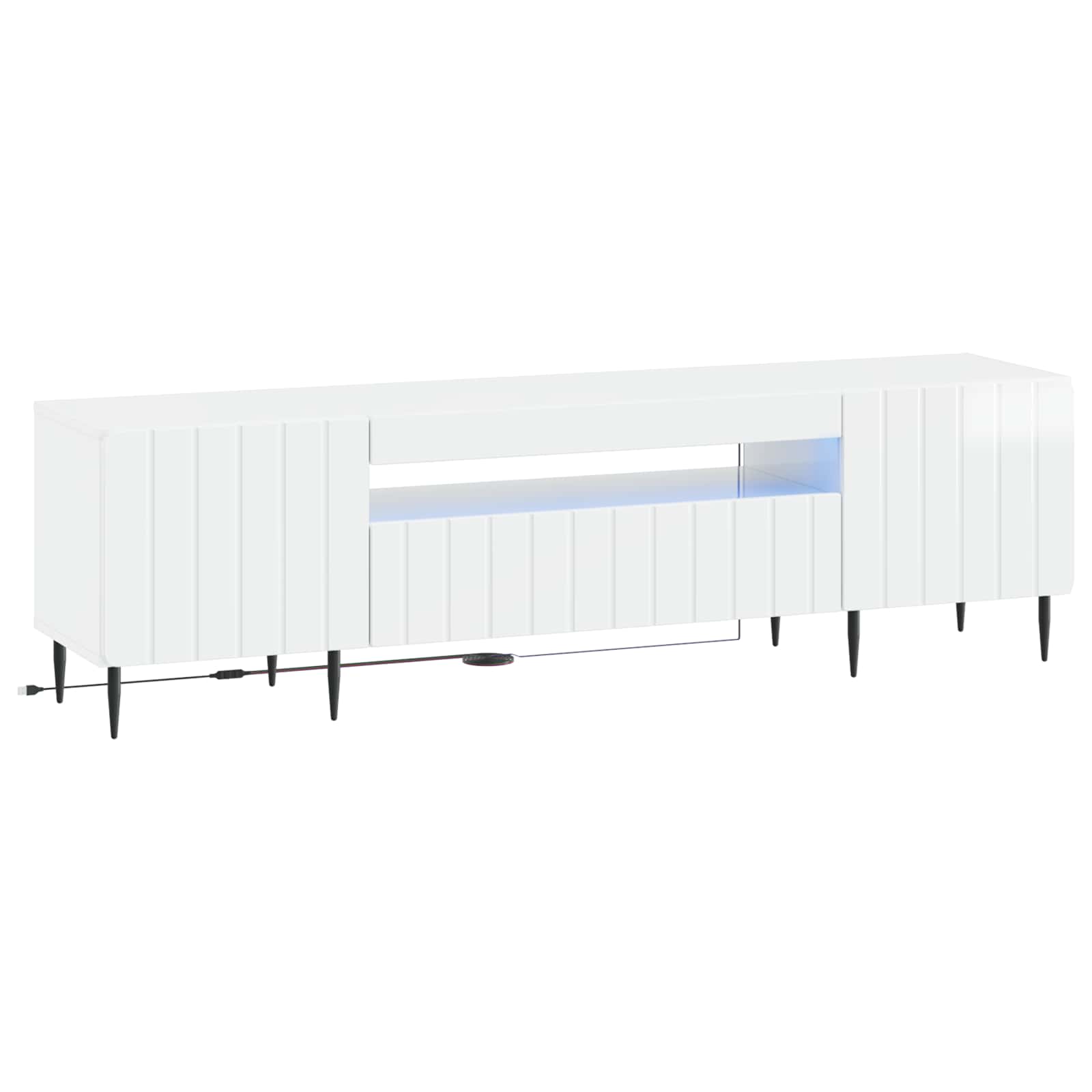 LED-TV-Schrank Hochglanz Weiß Holzwerkstoff