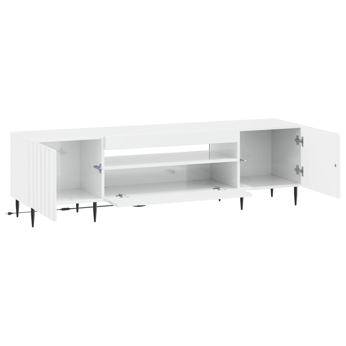 LED-TV-Schrank Hochglanz Weiß Holzwerkstoff