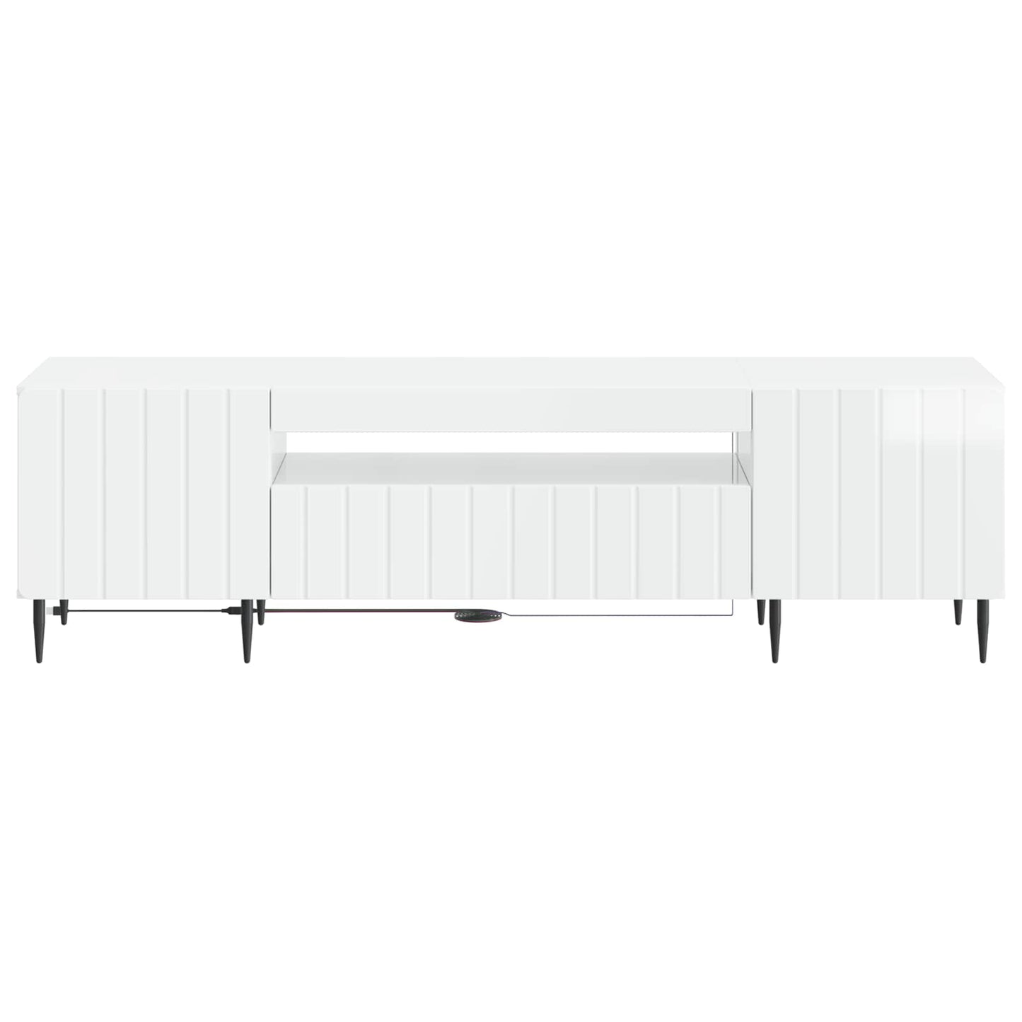 LED-TV-Schrank Hochglanz Weiß Holzwerkstoff
