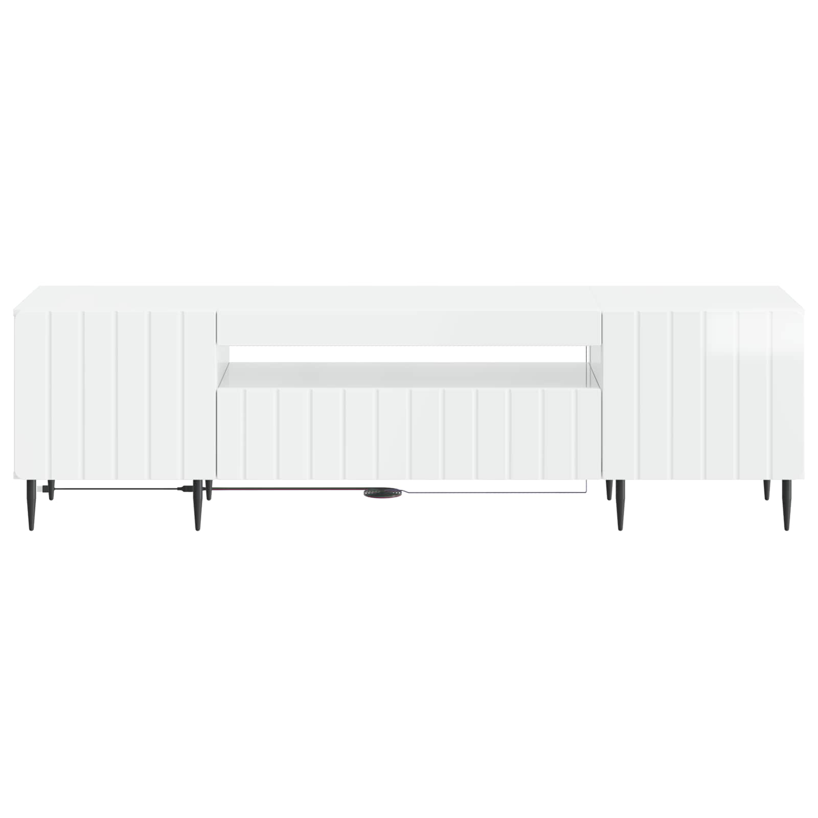 LED-TV-Schrank Hochglanz Weiß Holzwerkstoff