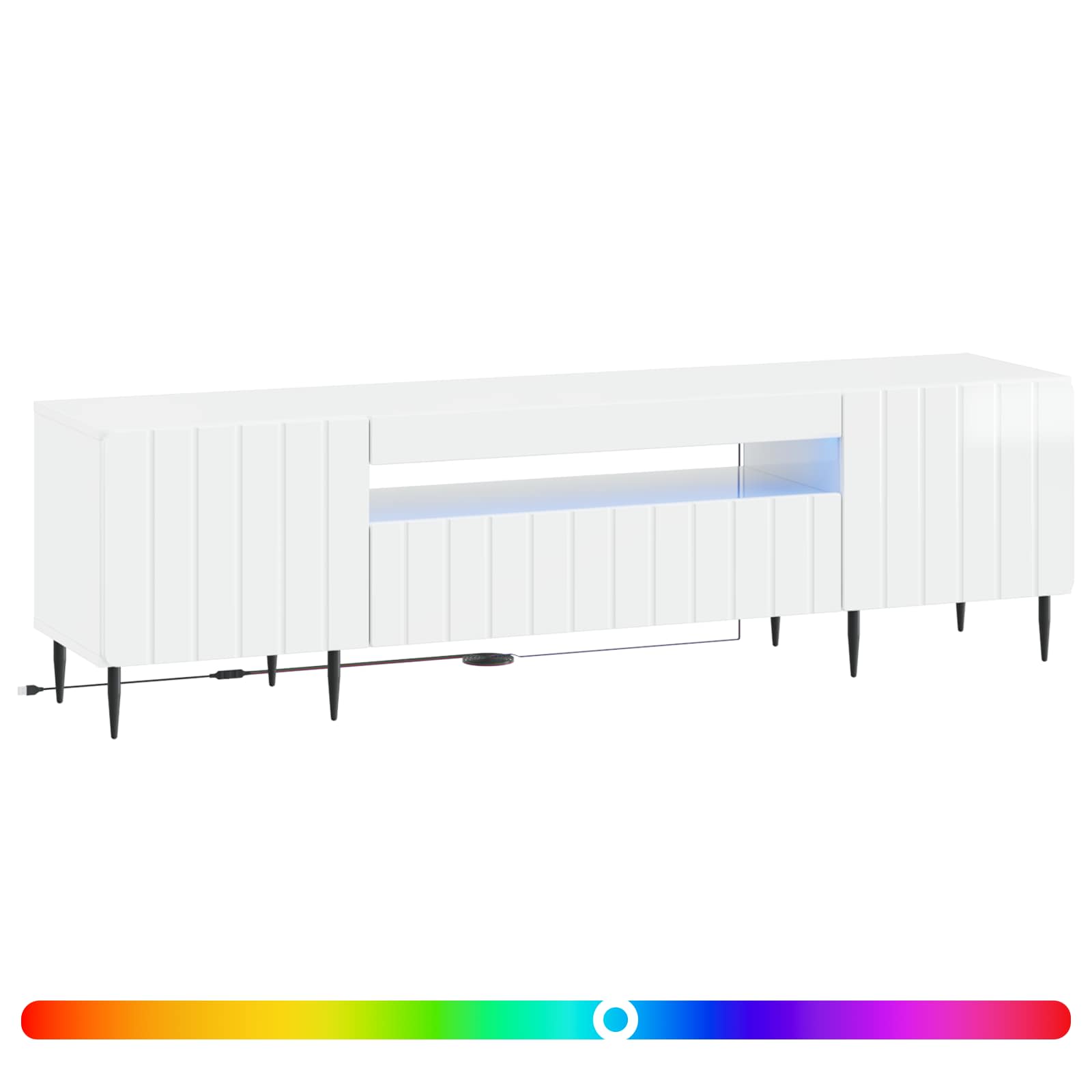 LED-TV-Schrank Hochglanz Weiß Holzwerkstoff