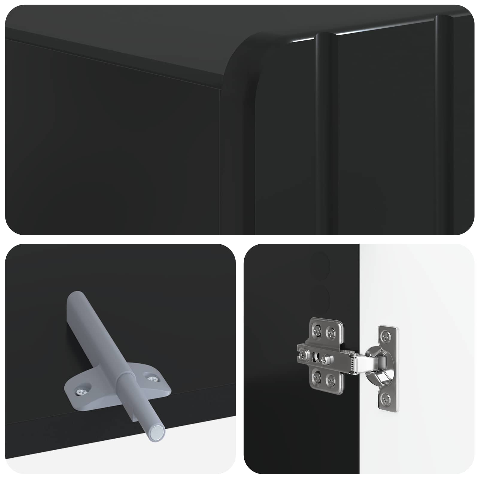 Toilettenschrank ZWOLLE Schwarz 66 x 25,5 x 190 cm