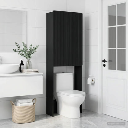 Toilettenschrank ZWOLLE Schwarz 66 x 25,5 x 190 cm