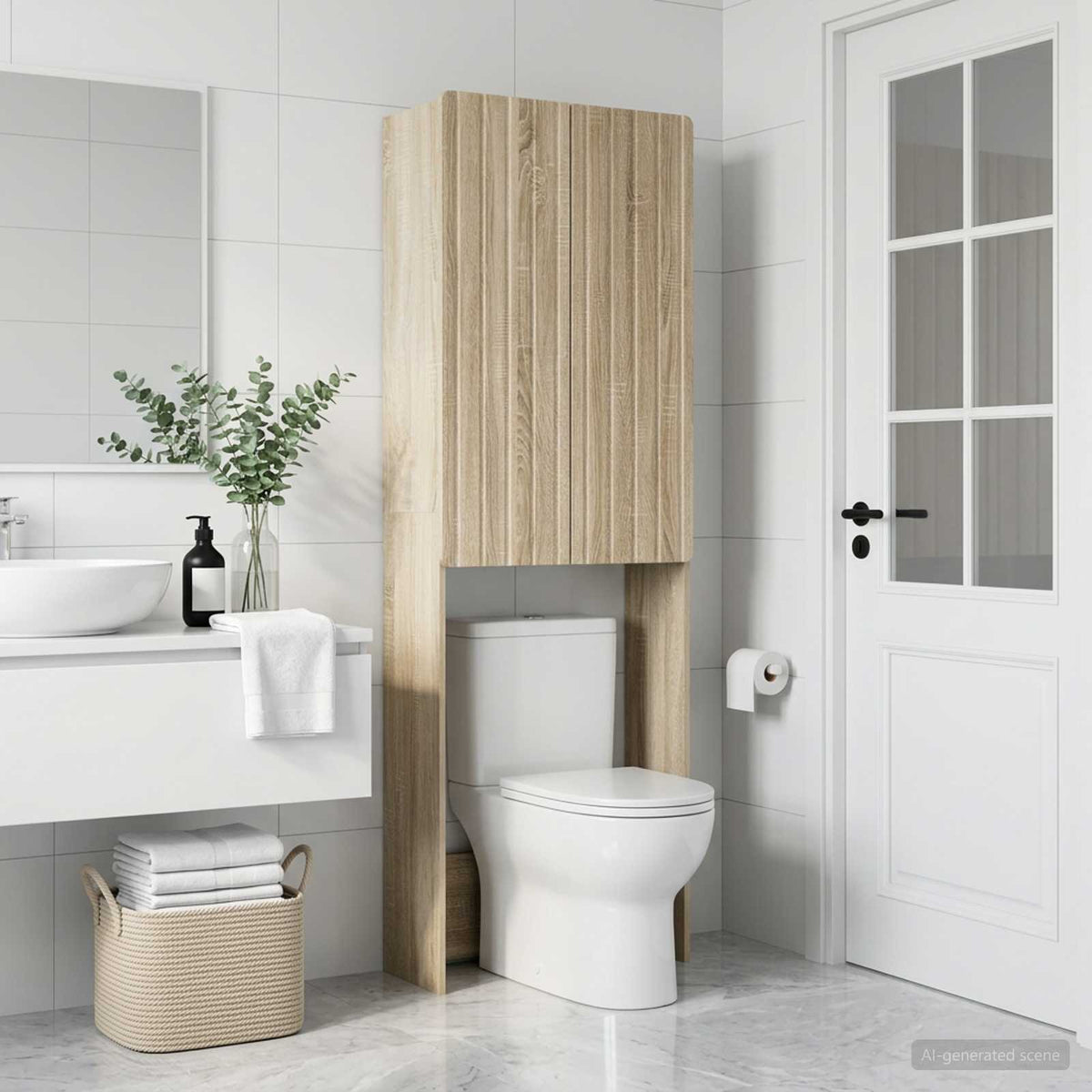 Toilettenschrank ZWOLLE Sonoma-Eiche 66 x 25,5 x 190 cm