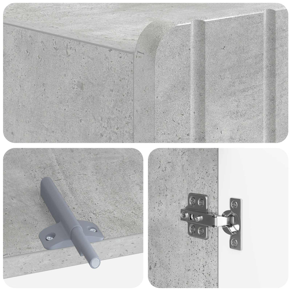 Toilettenschrank ZWOLLE Betongrau 66 x 25,5 x 190 cm