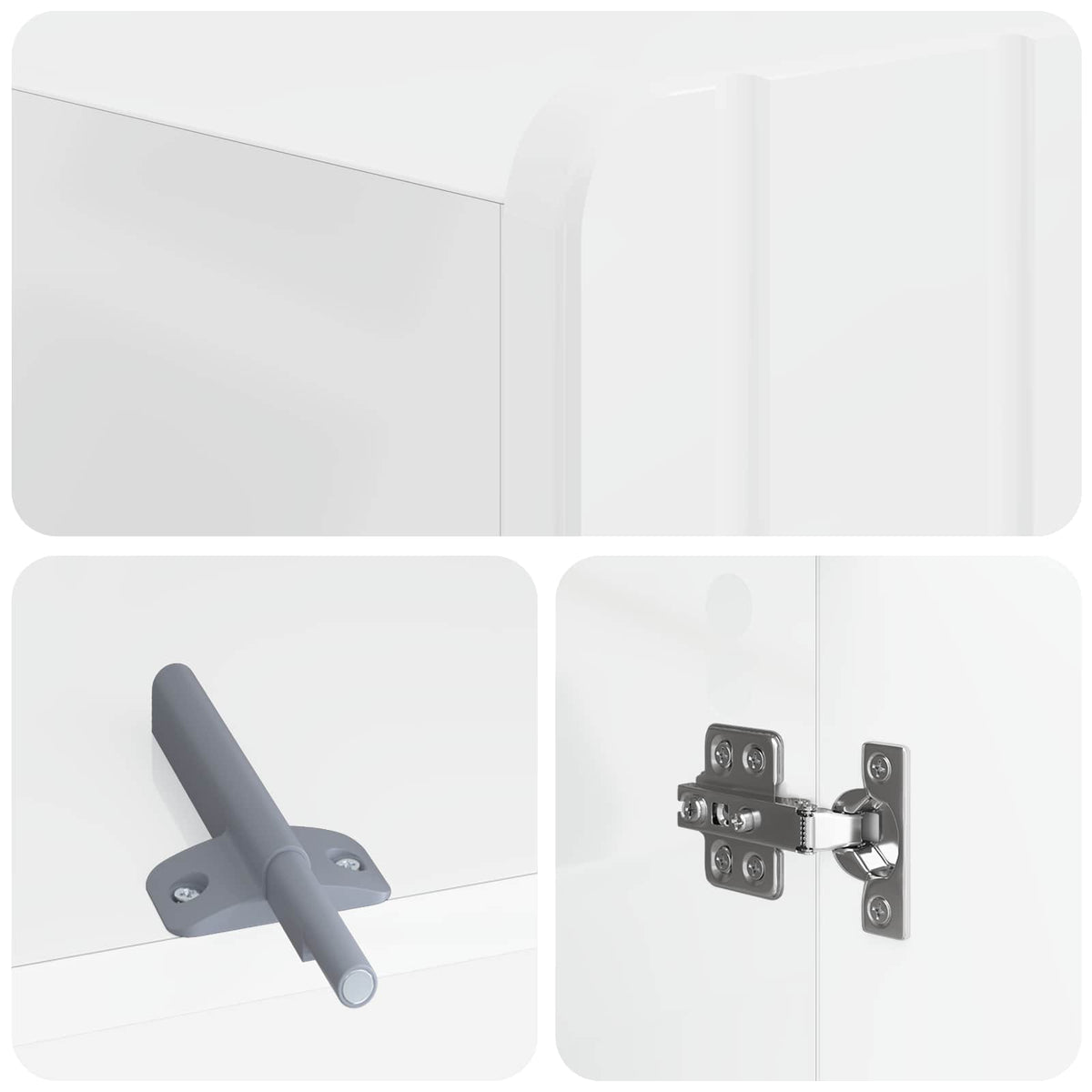 Toilettenschrank ZWOLLE Hochglanz Weiß 66 x 25,5 x 190 cm