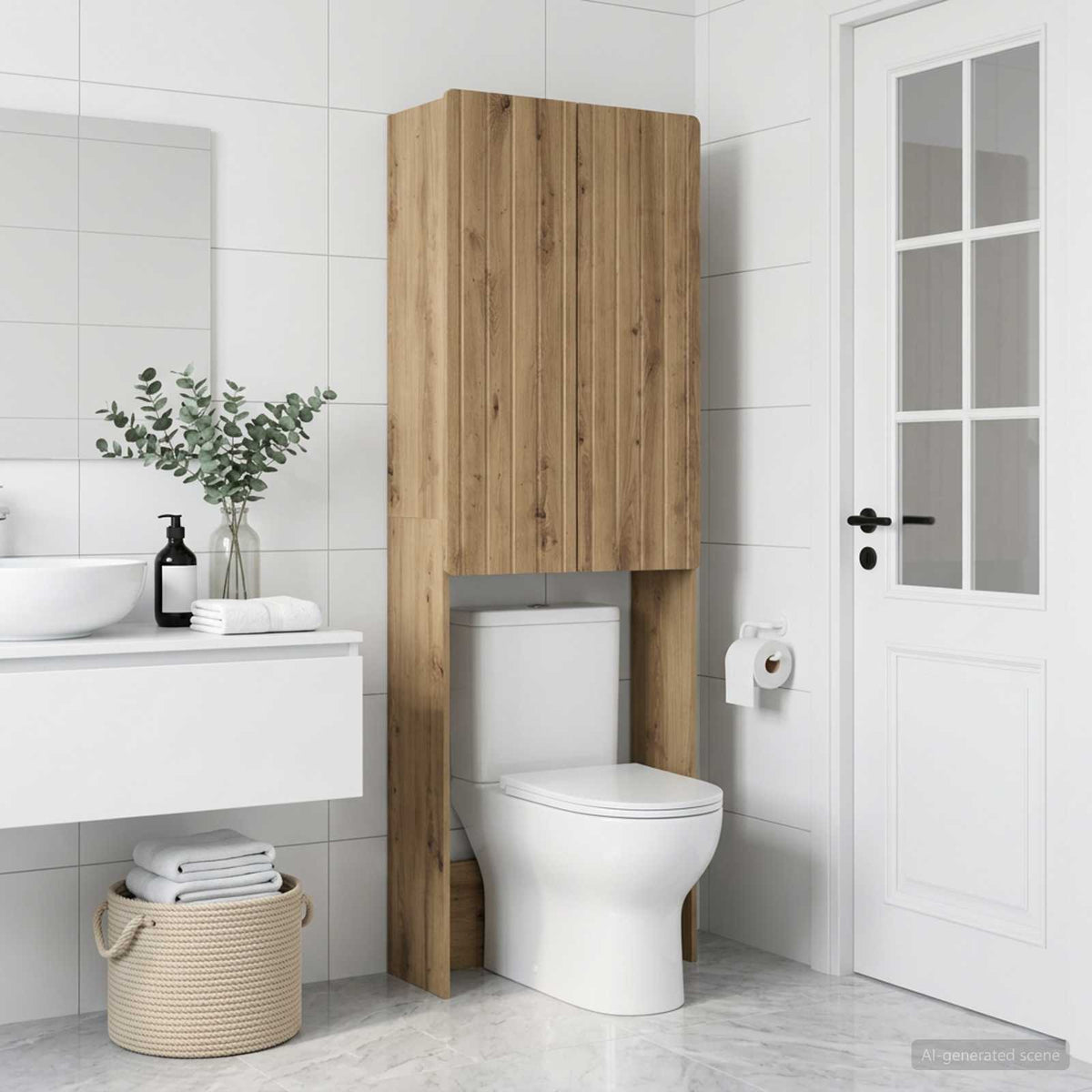 Toilettenschrank ZWOLLE Artisan-Eiche 66 x 25,5 x 190 cm