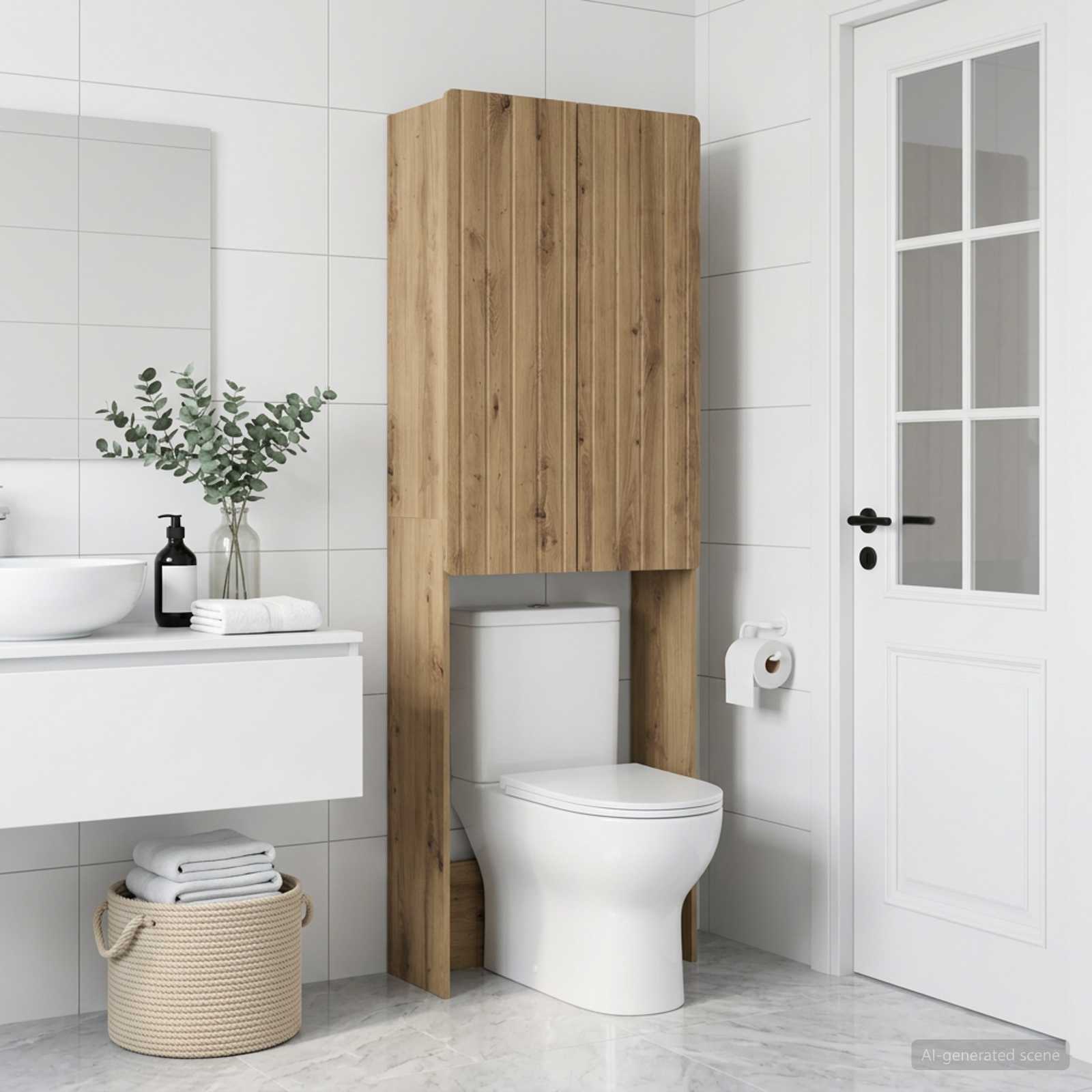 Toilettenschrank ZWOLLE Artisan-Eiche 66 x 25,5 x 190 cm