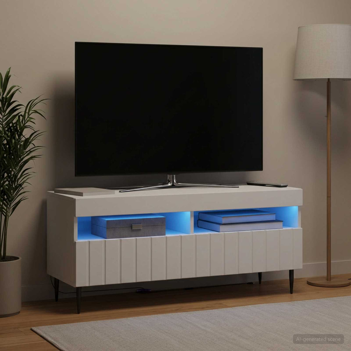 LED-TV-Schrank Weiß Holzwerkstoff