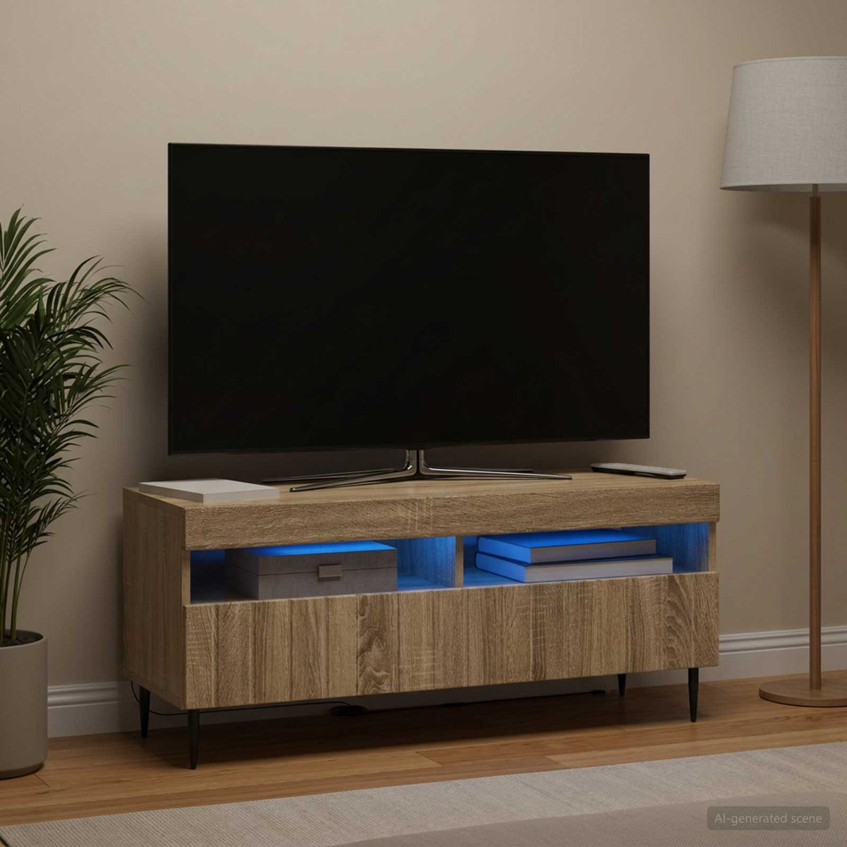 LED-TV-Schrank Sonoma-Eiche Holzwerkstoff