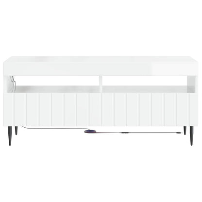 LED-TV-Schrank ZWOLLE 100 x 35 x 43 cm Hochglanz Weiß