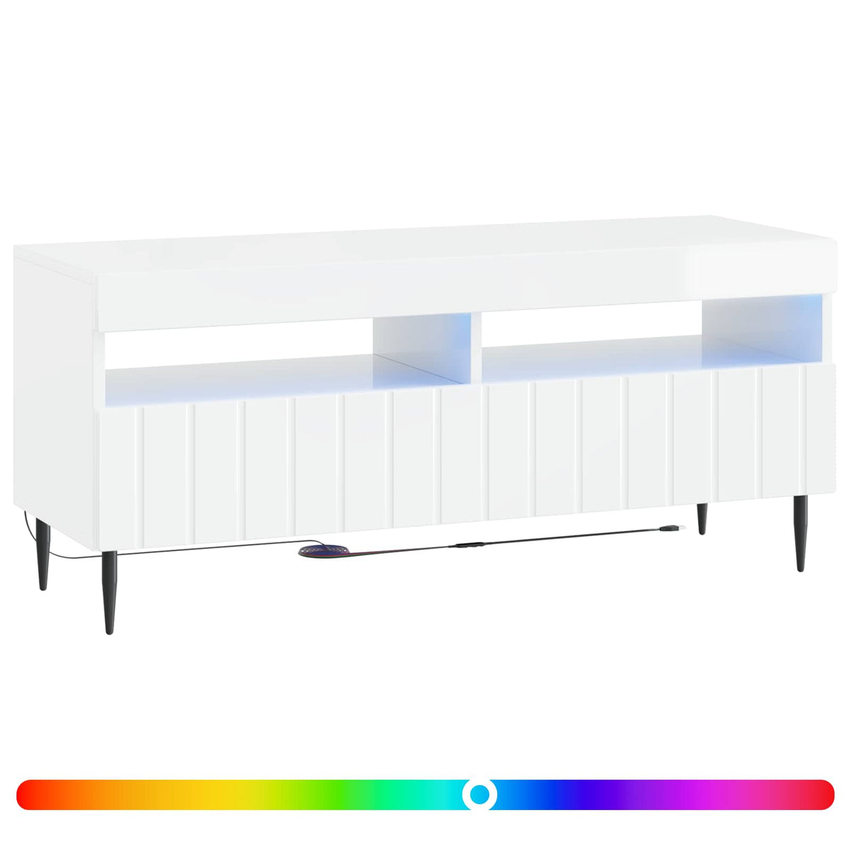 LED-TV-Schrank Hochglanz Weiß Holzwerkstoff