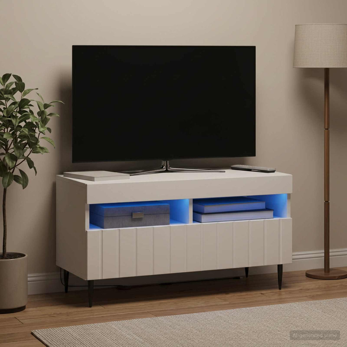 LED-TV-Schrank Weiß Holzwerkstoff