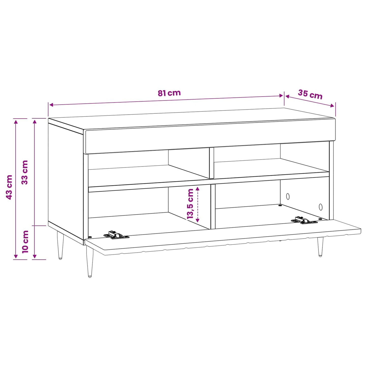 LED-TV-Schrank Weiß Holzwerkstoff
