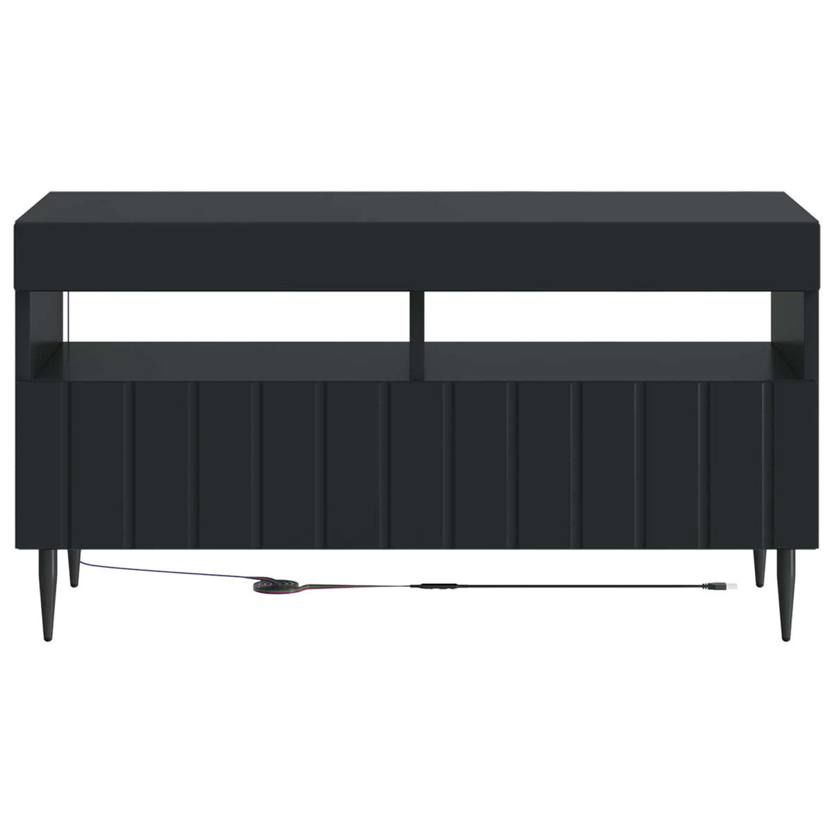 LED-TV-Schrank Schwarz Holzwerkstoff