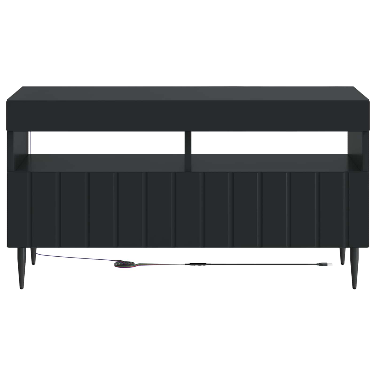 LED-TV-Schrank Schwarz Holzwerkstoff