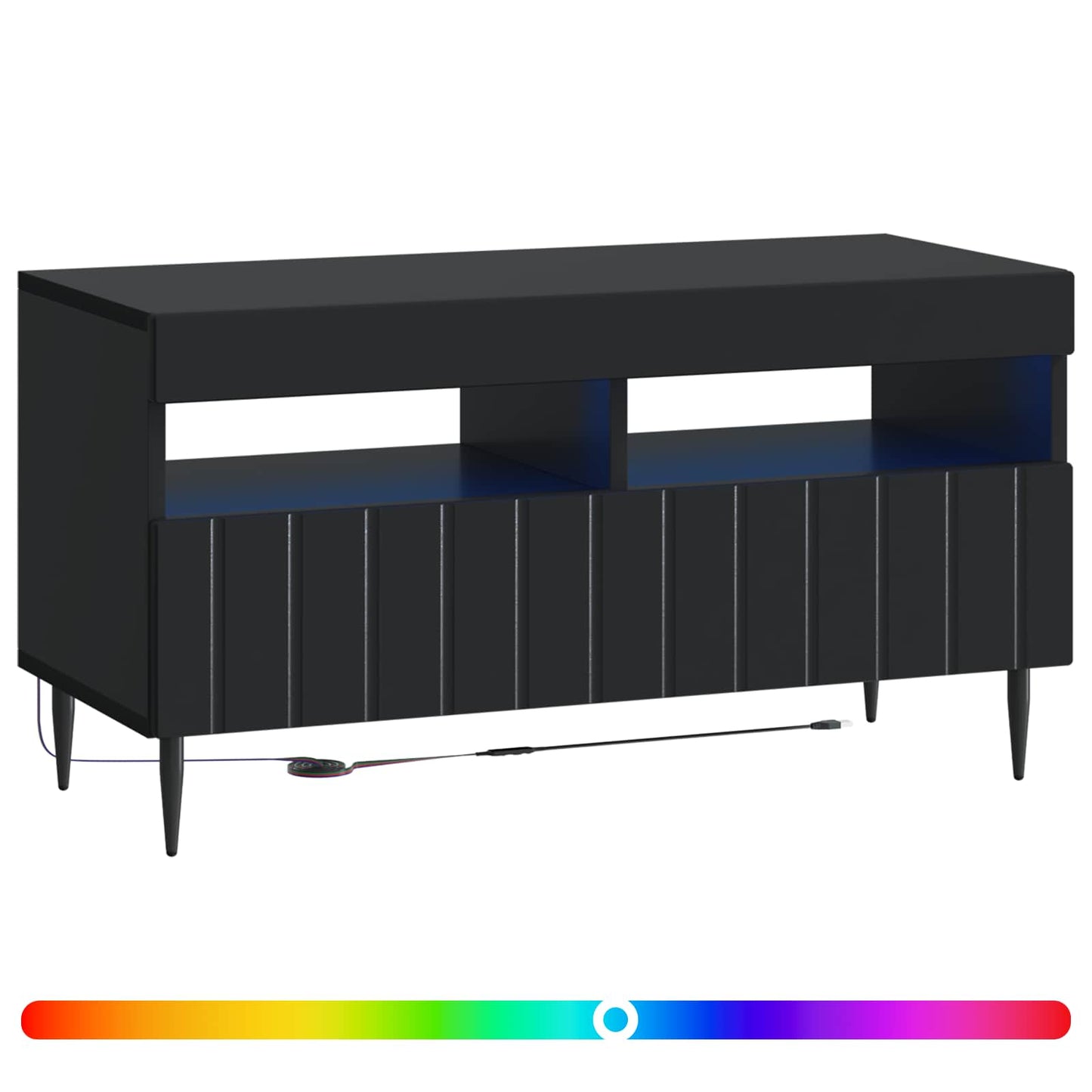 LED-TV-Schrank Schwarz Holzwerkstoff