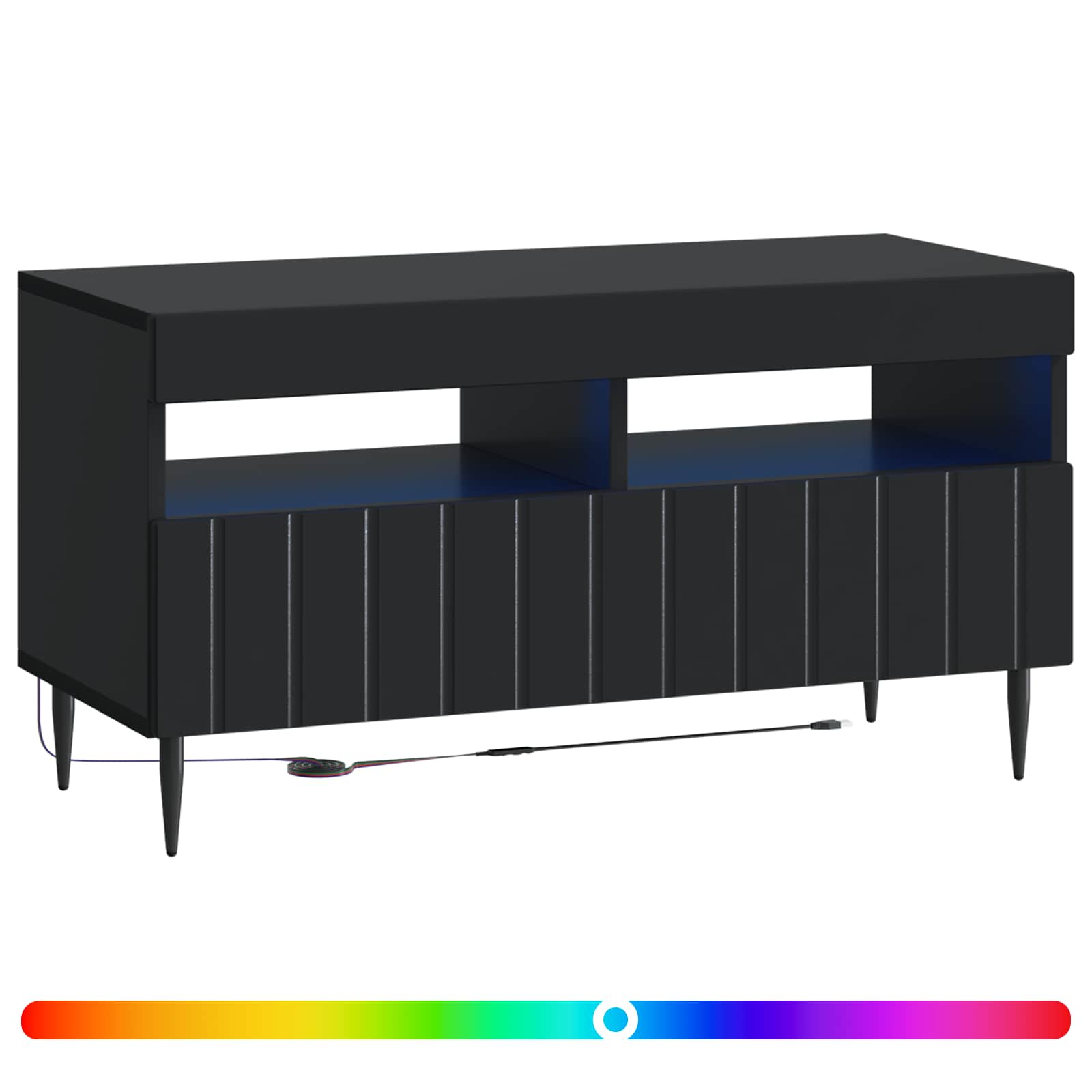 LED-TV-Schrank Schwarz Holzwerkstoff