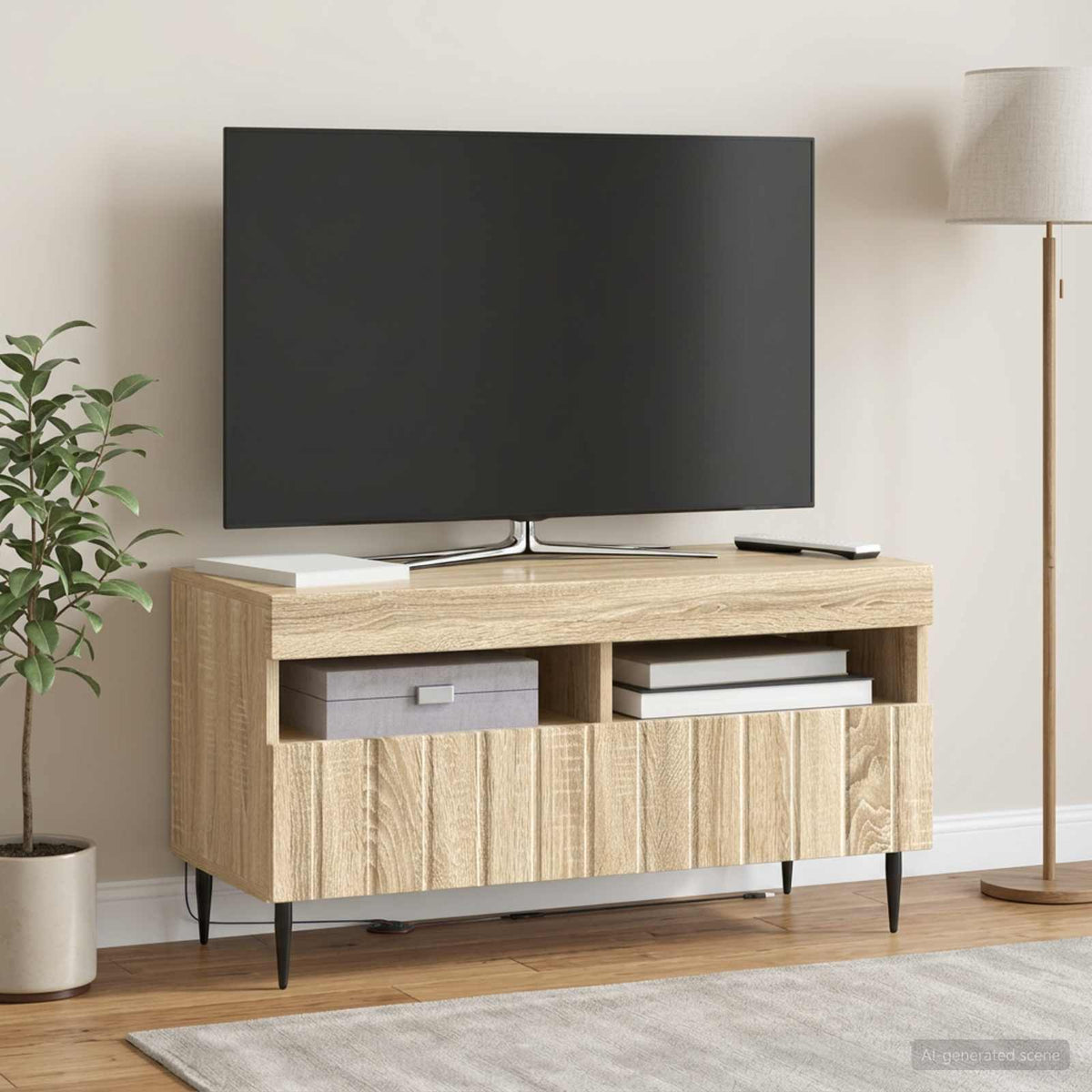 LED-TV-Schrank ZWOLLE Sonoma-Eiche Holzwerkstoff