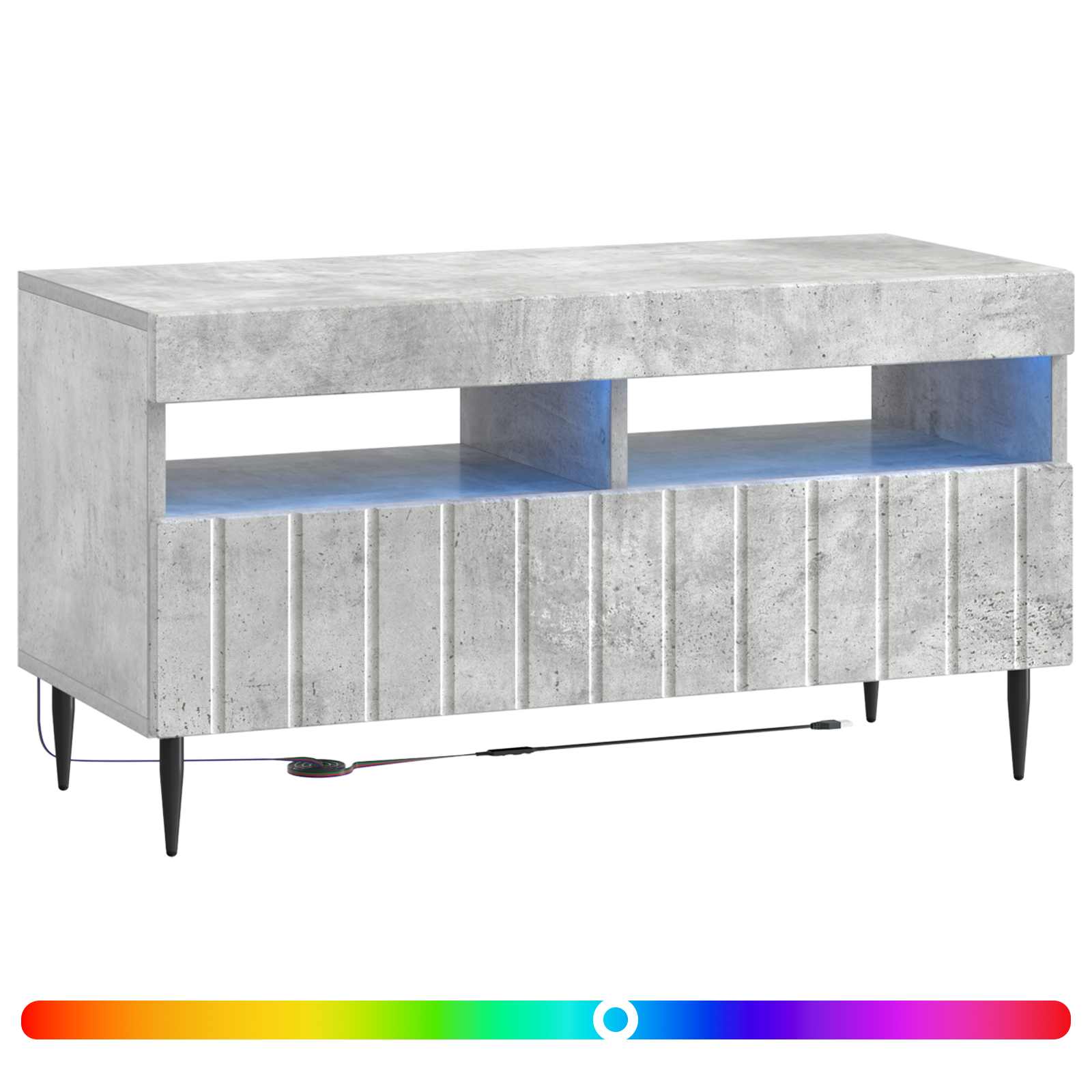 LED-TV-Schrank Betongrau Holzwerkstoff