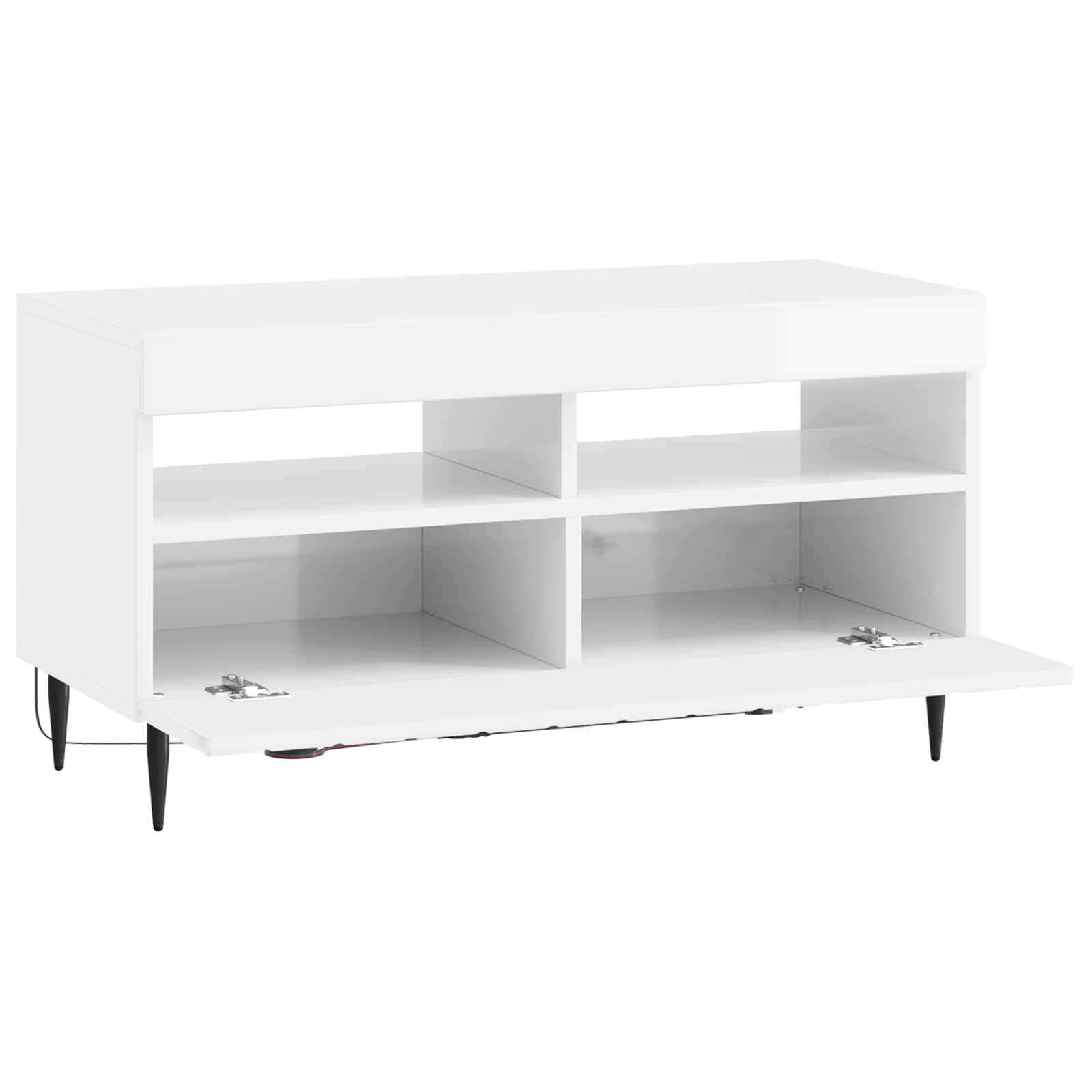 LED-TV-Schrank Hochglanz Weiß Holzwerkstoff