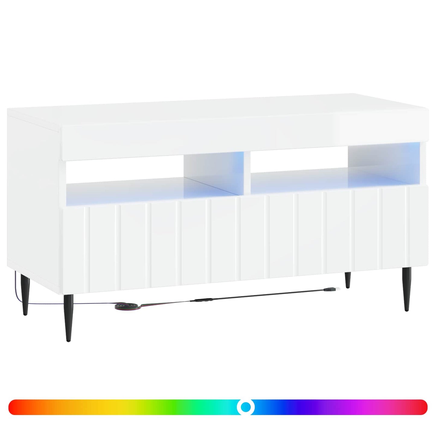 LED-TV-Schrank Hochglanz Weiß Holzwerkstoff