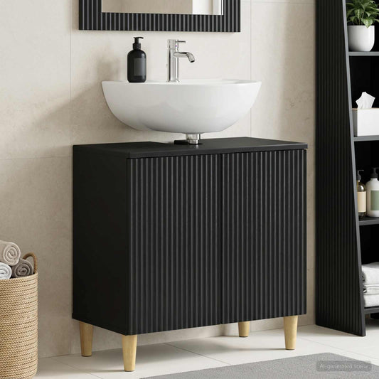 Waschbeckenschrank ARNHEM Schwarz 59,5 x 31,5 x 59 cm
