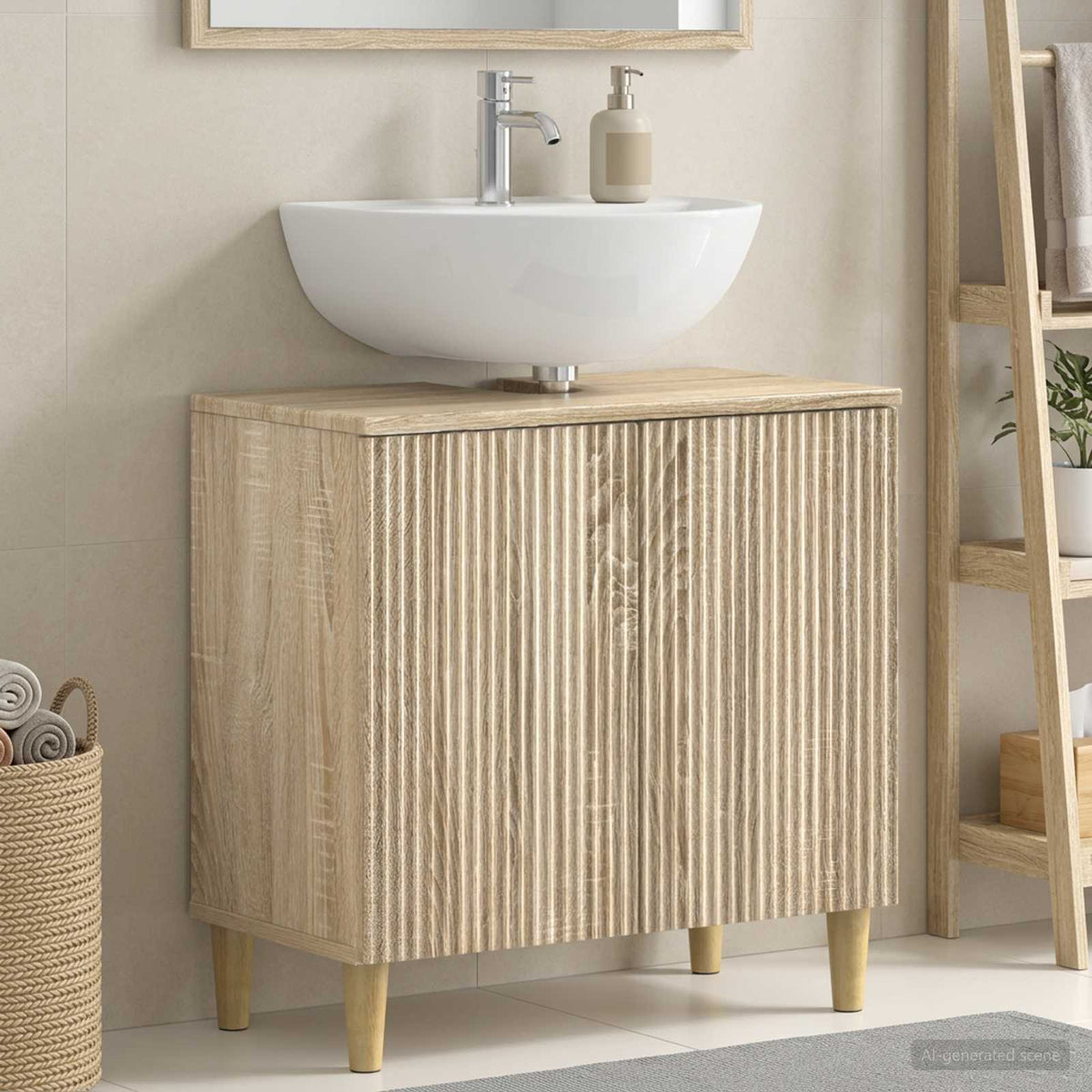 Waschbeckenschrank ARNHEM Sonoma-Eiche 59,5 x 31,5 x 59 cm