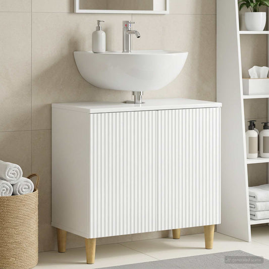 Waschbeckenschrank ARNHEM Hochglanz Weiß 59,5 x 31,5 x 59 cm