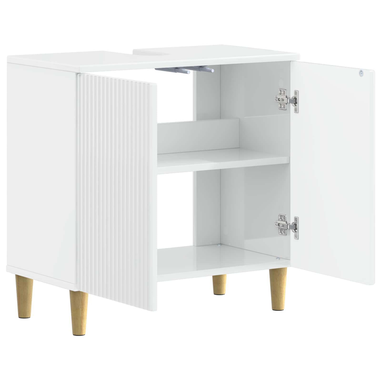 Waschbeckenschrank ARNHEM Hochglanz Weiß 59,5 x 31,5 x 59 cm