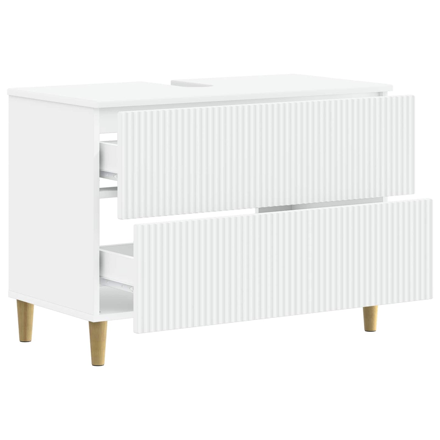 Waschbeckenschrank ARNHEM Weiß 82 x 41 x 59 cm Holzwerkstoff