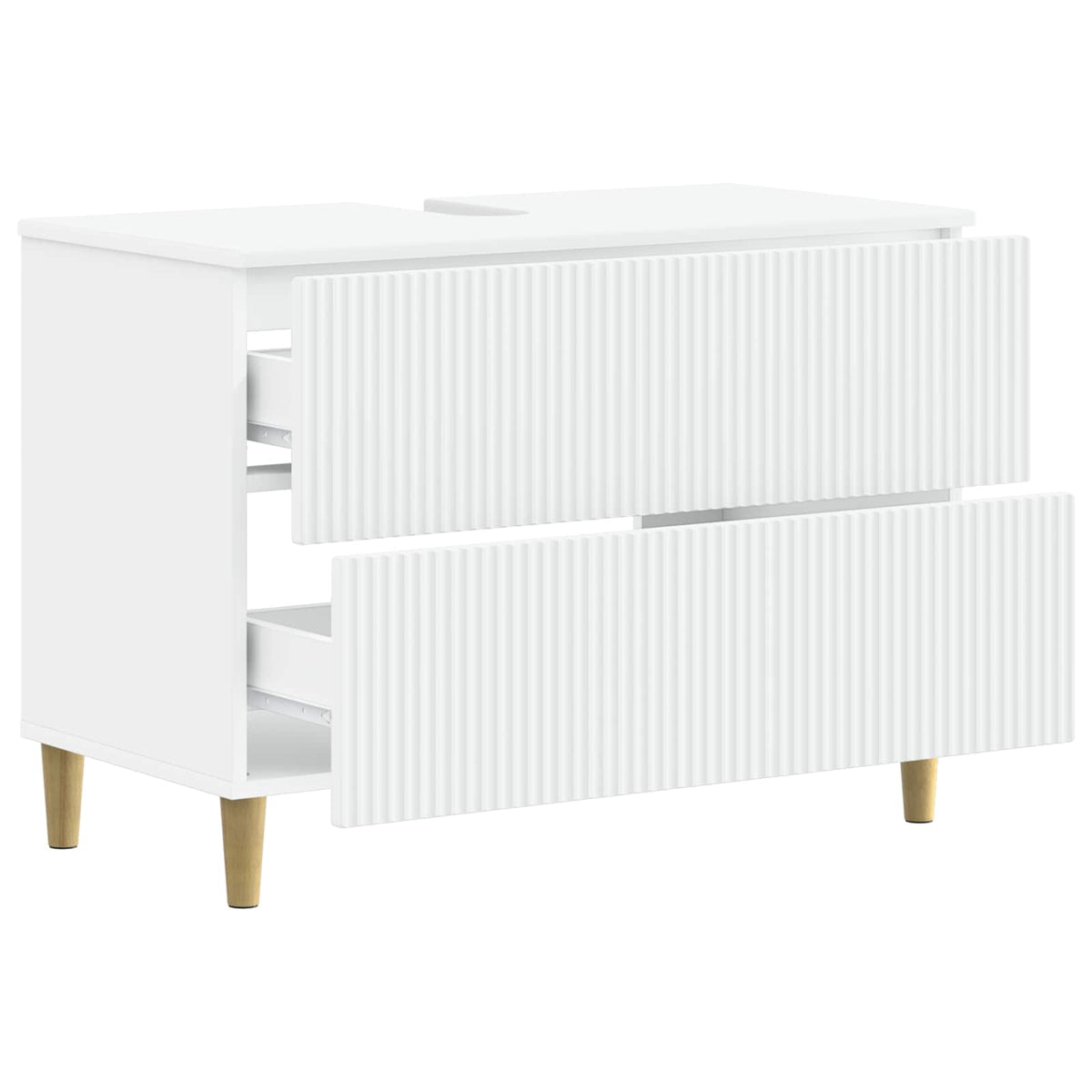 Waschbeckenschrank ARNHEM Weiß 82 x 41 x 59 cm Holzwerkstoff
