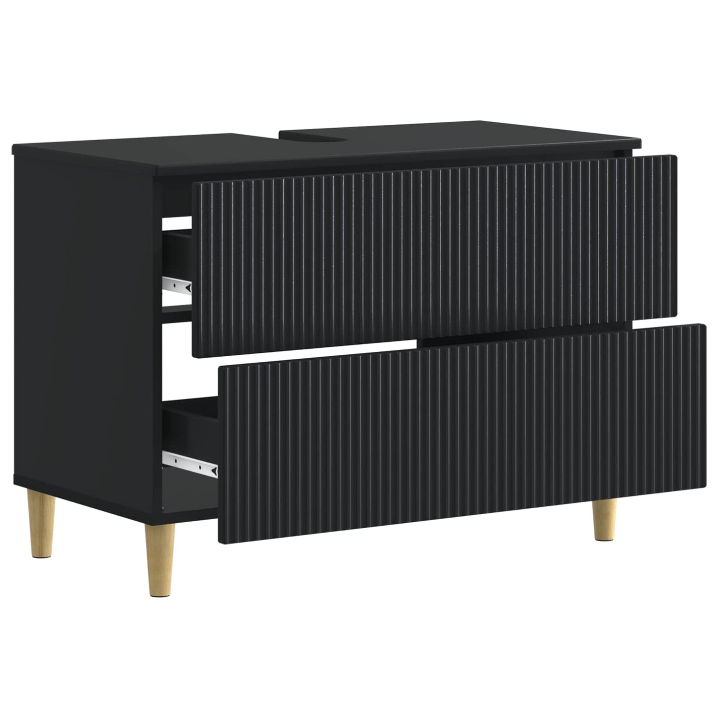 Waschbeckenschrank ARNHEM Schwarz 82 x 41 x 59 cm Holzwerkstoff