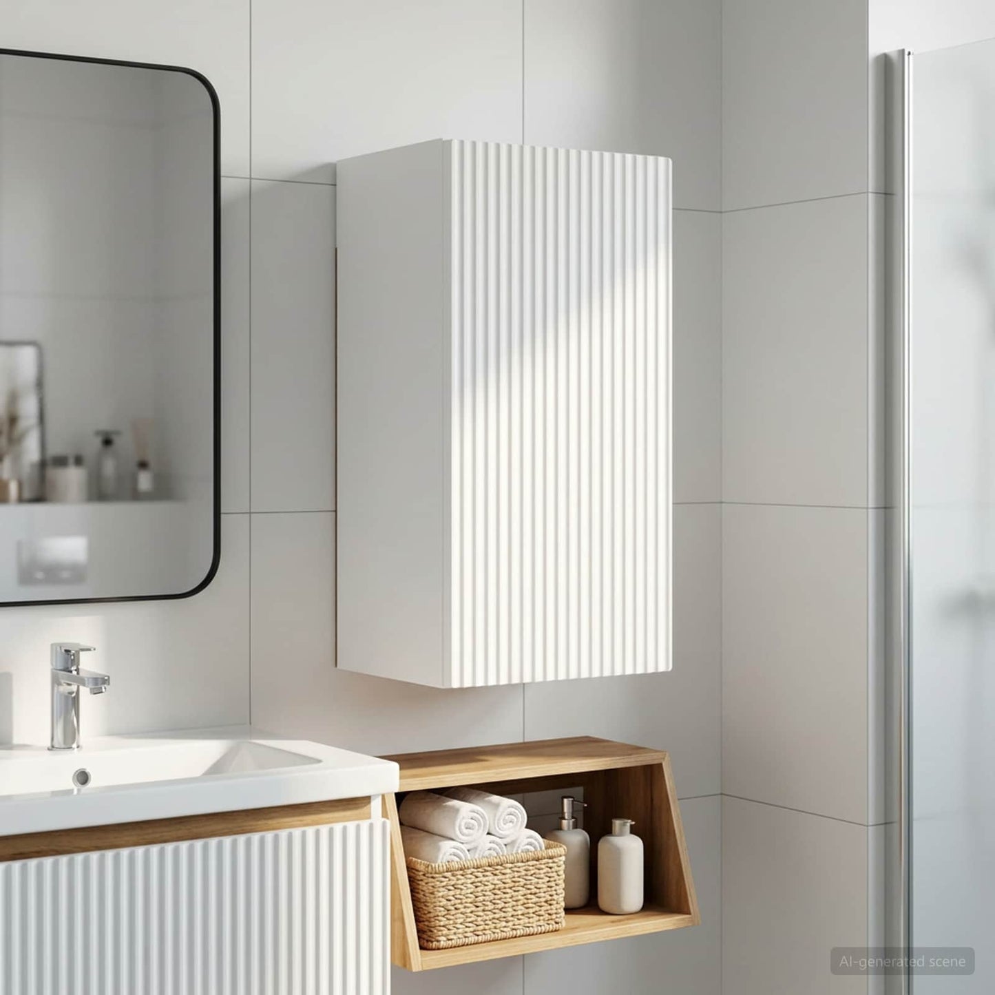 Badezimmer-Wandschrank ARNHEM Weiß 30 x 31 x 59 cm